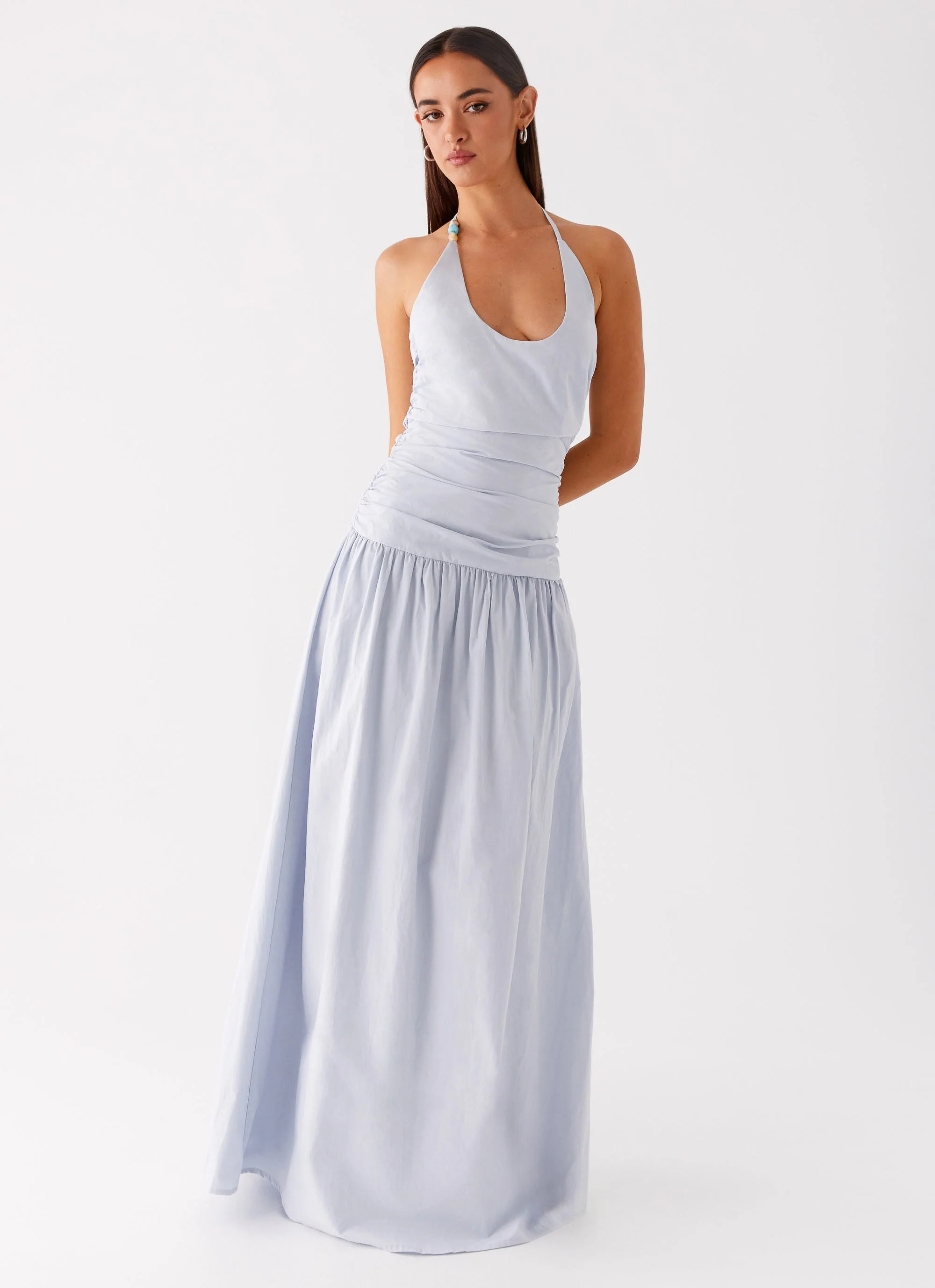 Cristina Halter Maxi Dress - Cornflower Blue