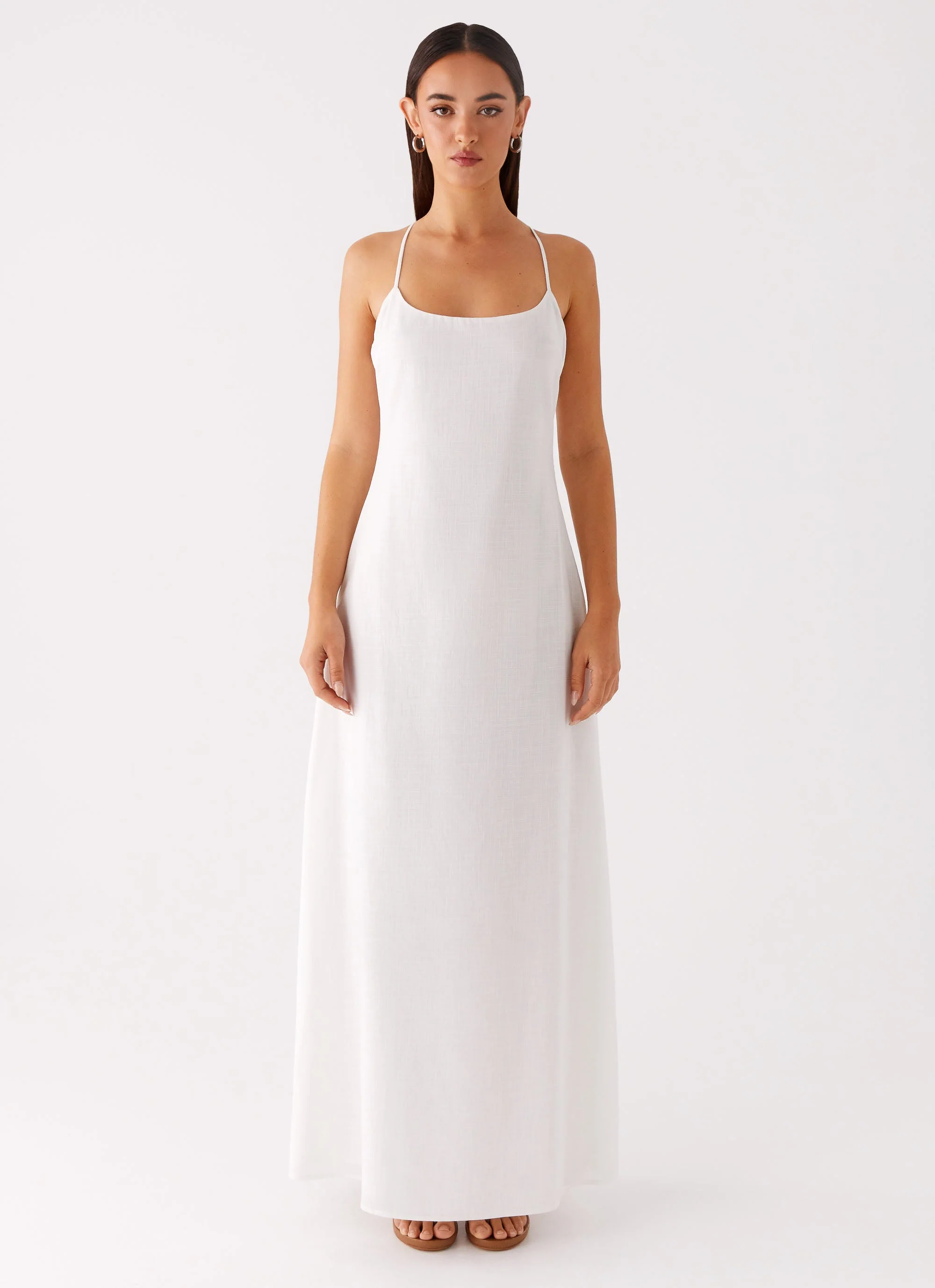 Madeleine Scoop Neck Maxi Dress - Off White