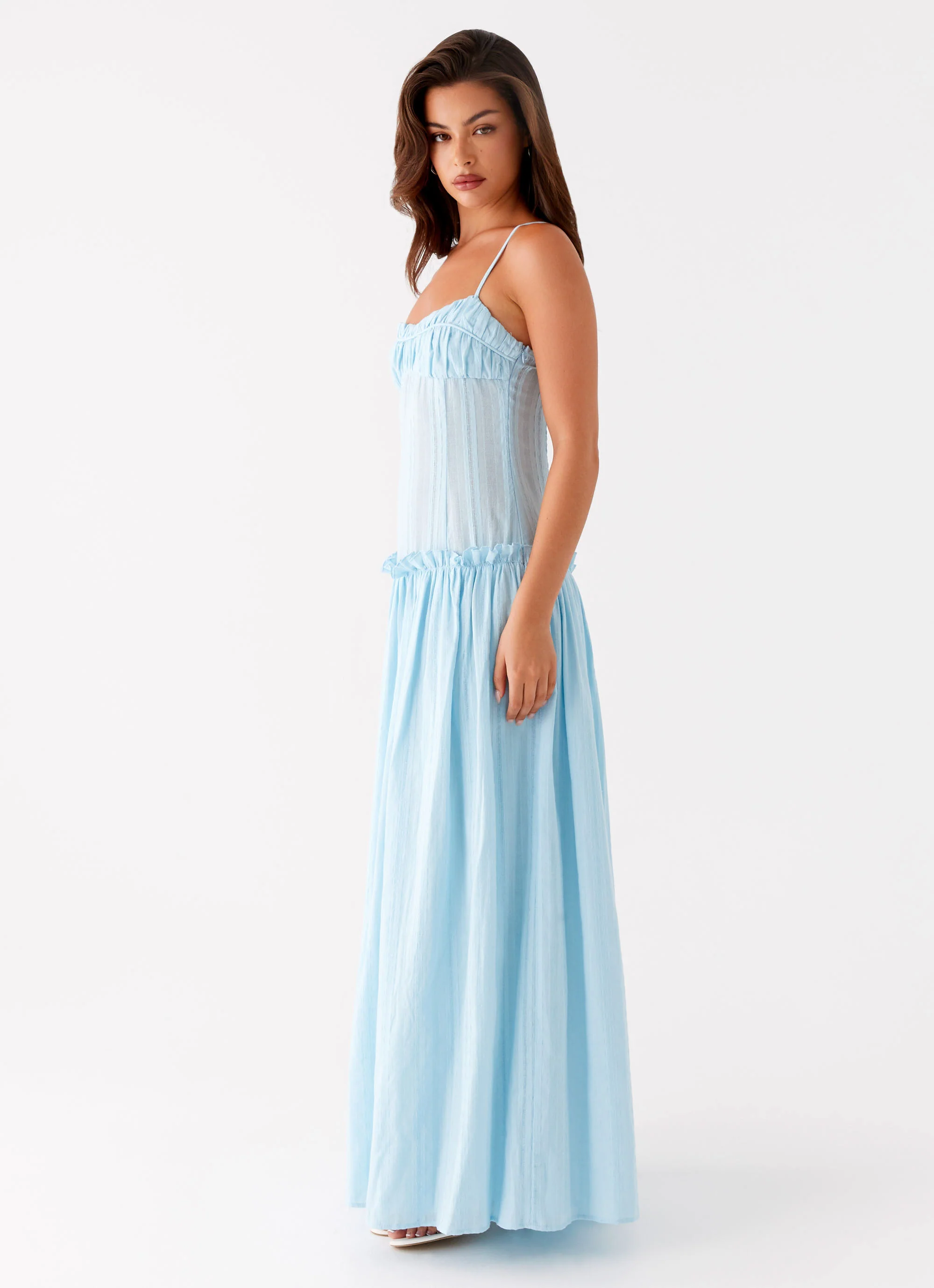 Jacinda Drop Waist Maxi Dress - Blue