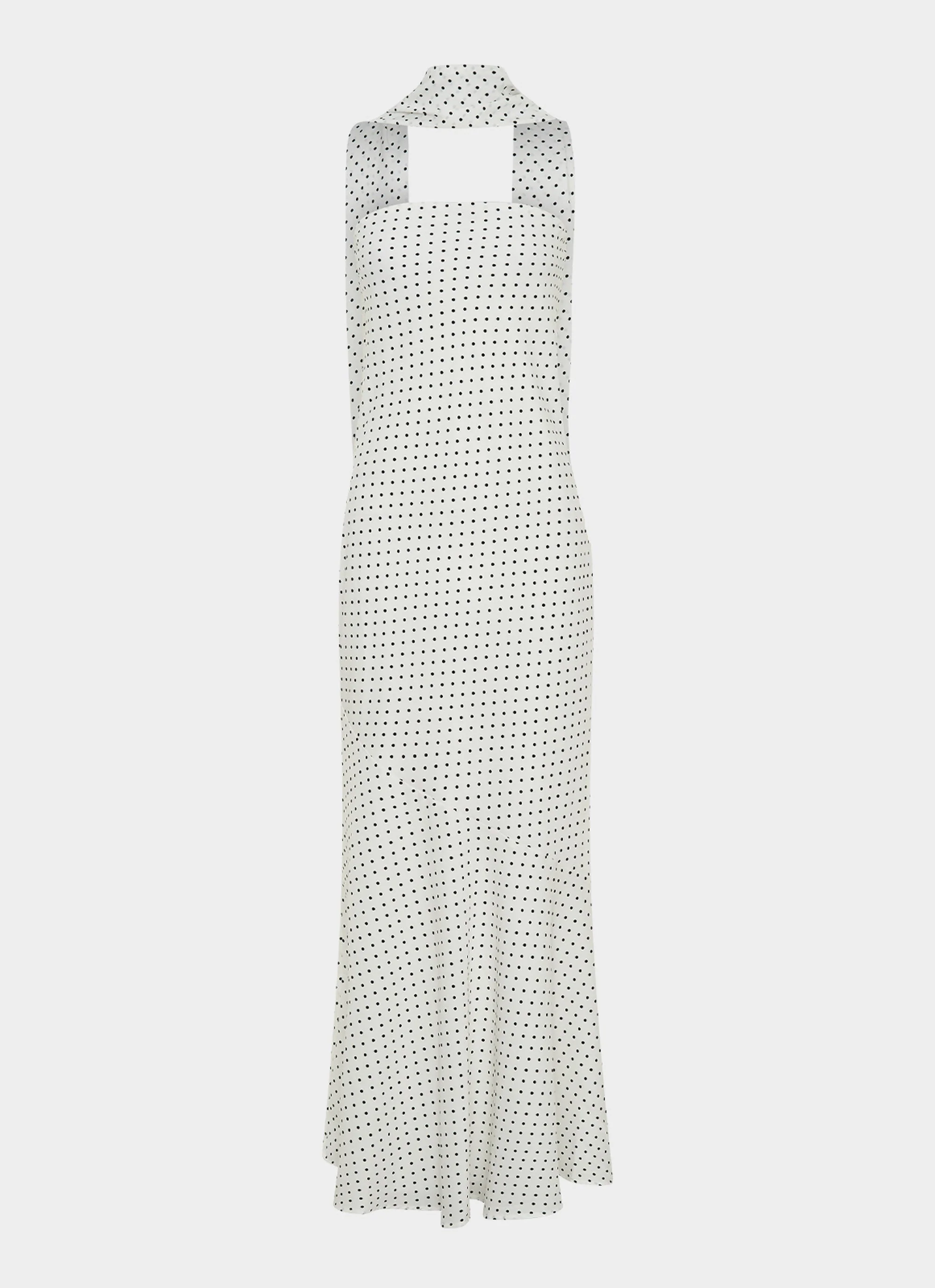 Under The Pagoda Maxi Dress - White Polkadot