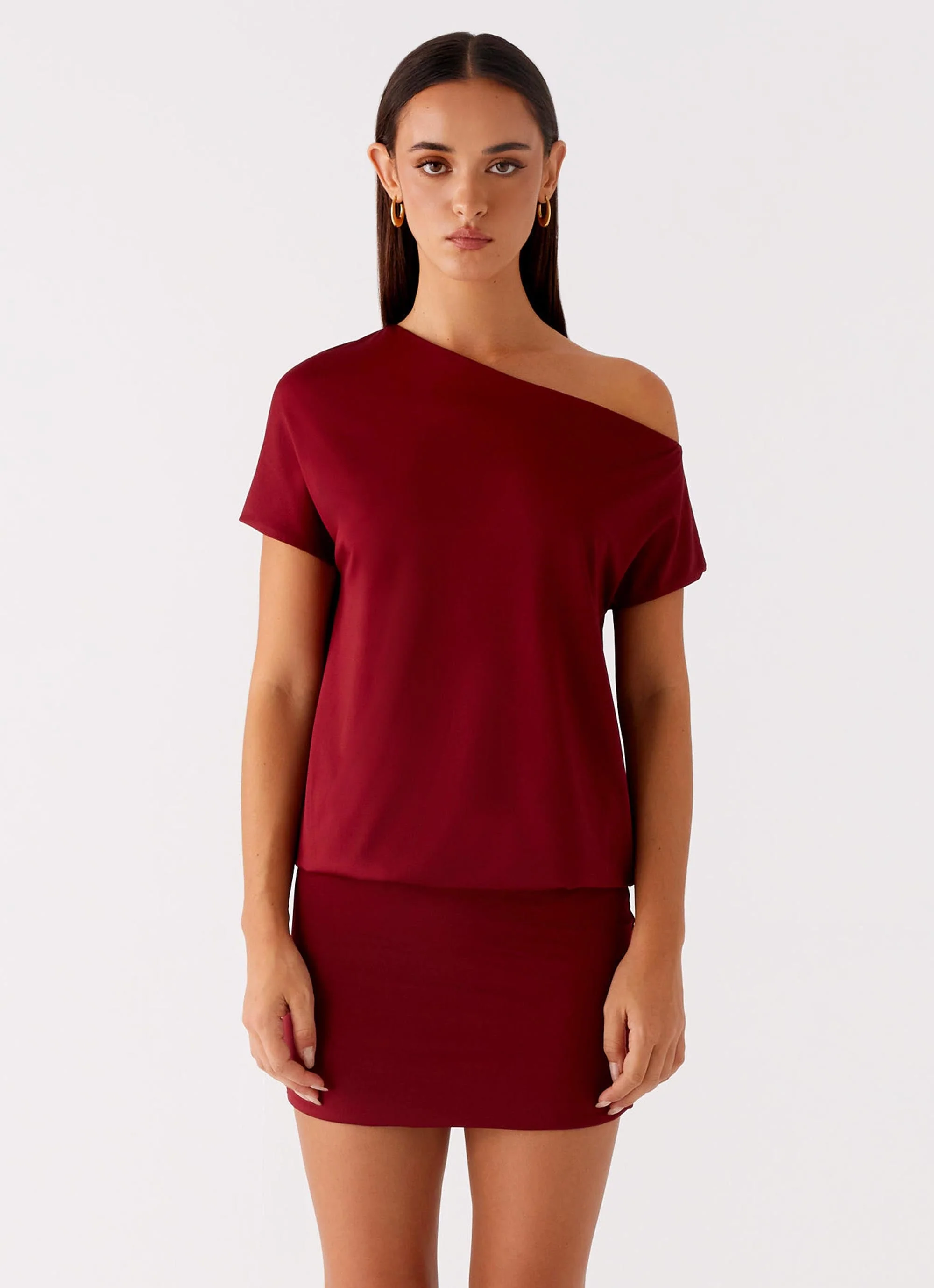 Paulie Mini Dress - Maroon