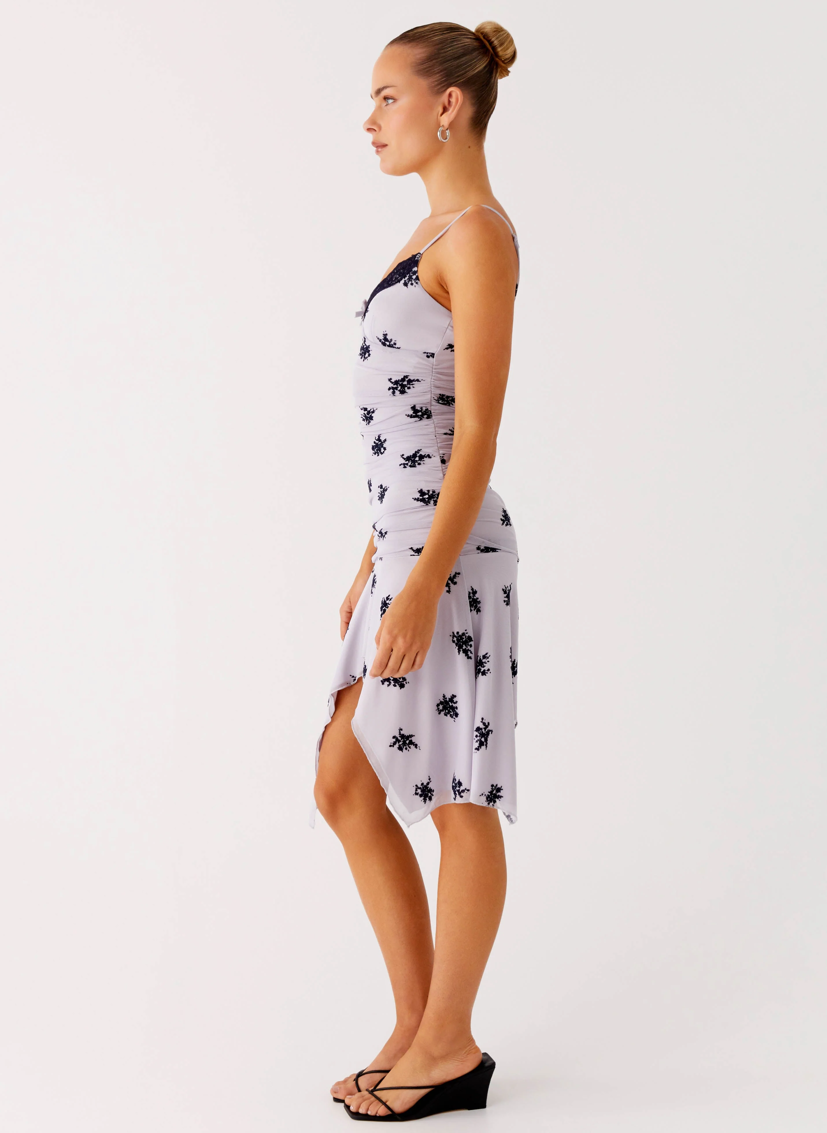 Amor Flock Hanky Mini Dress - Lilac