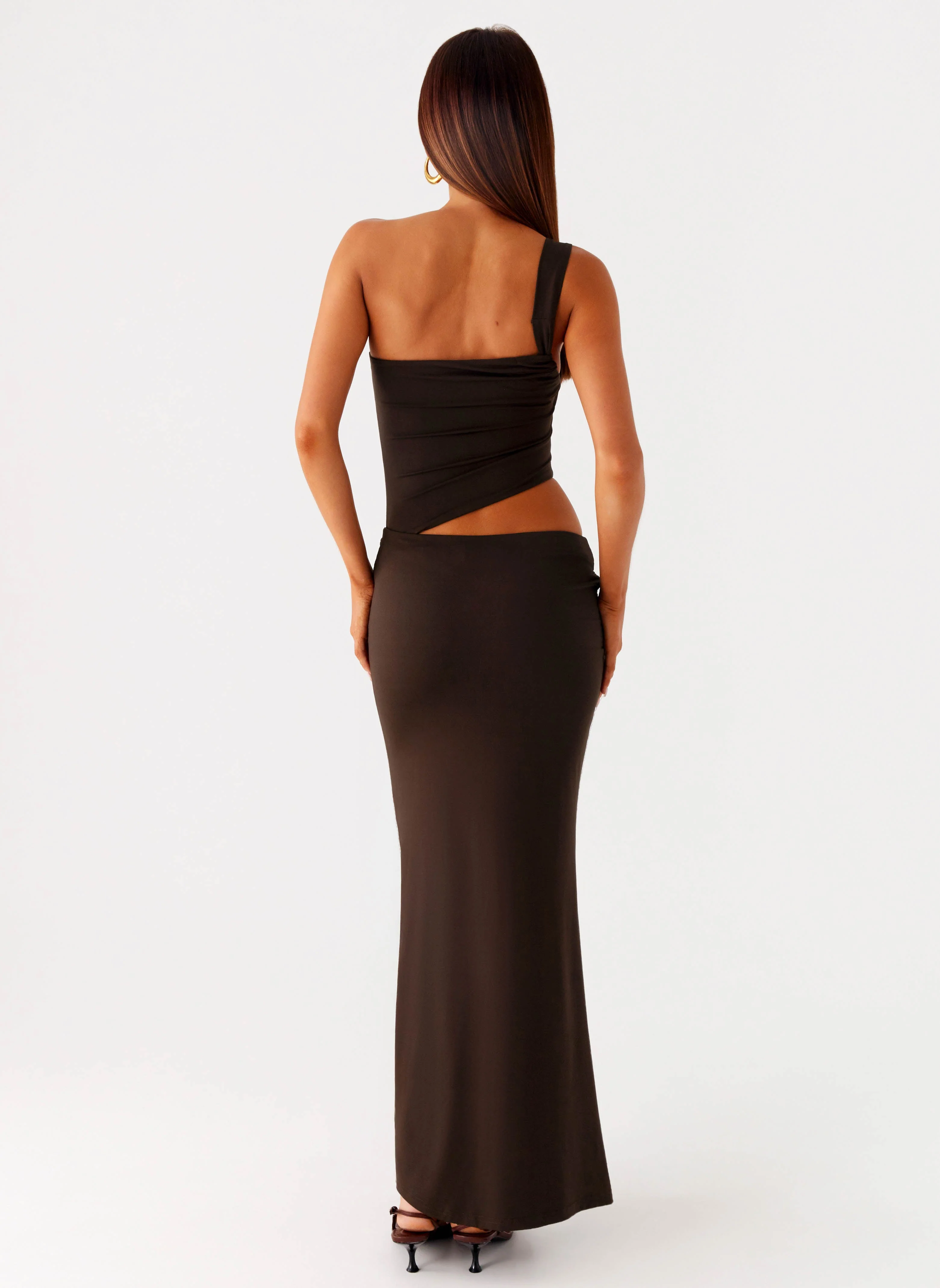 Luara Cut Out Maxi Dress - Chocolate