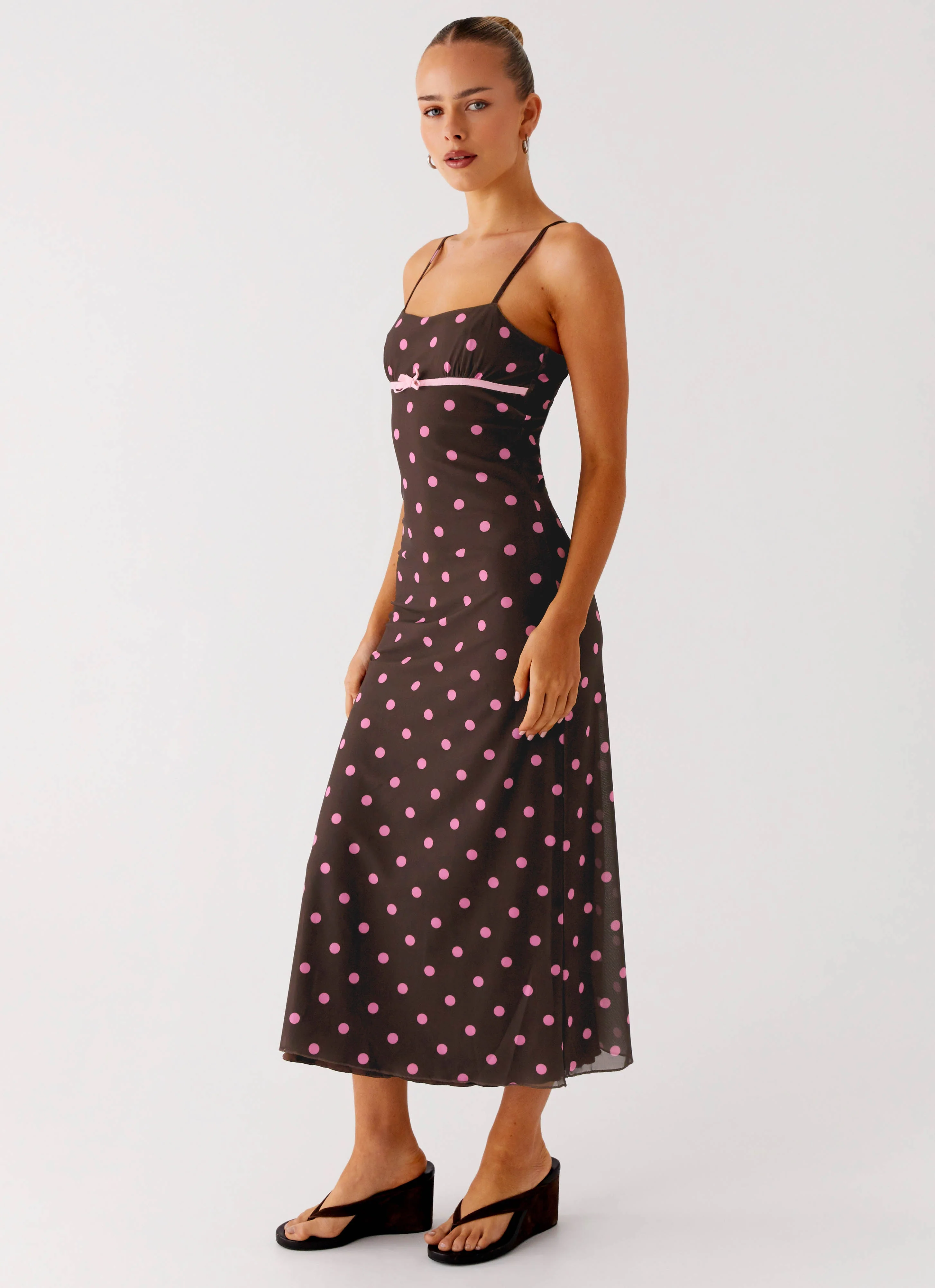 Latto Midi Dress - Chocolate Strawberry Dot