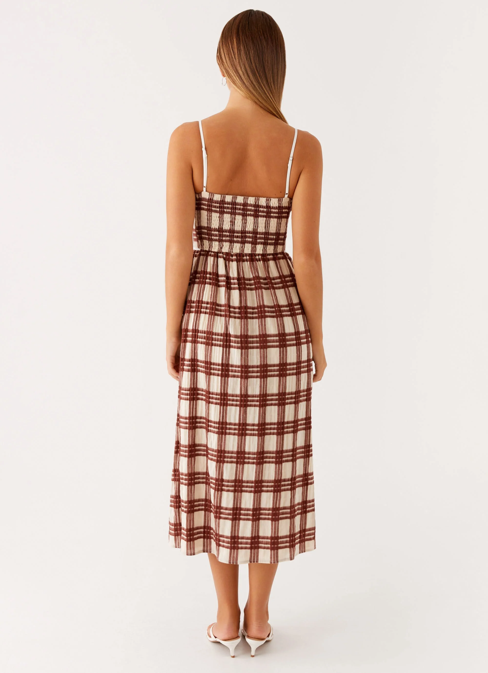 Shyanne Midi Dress - Chocolate Check