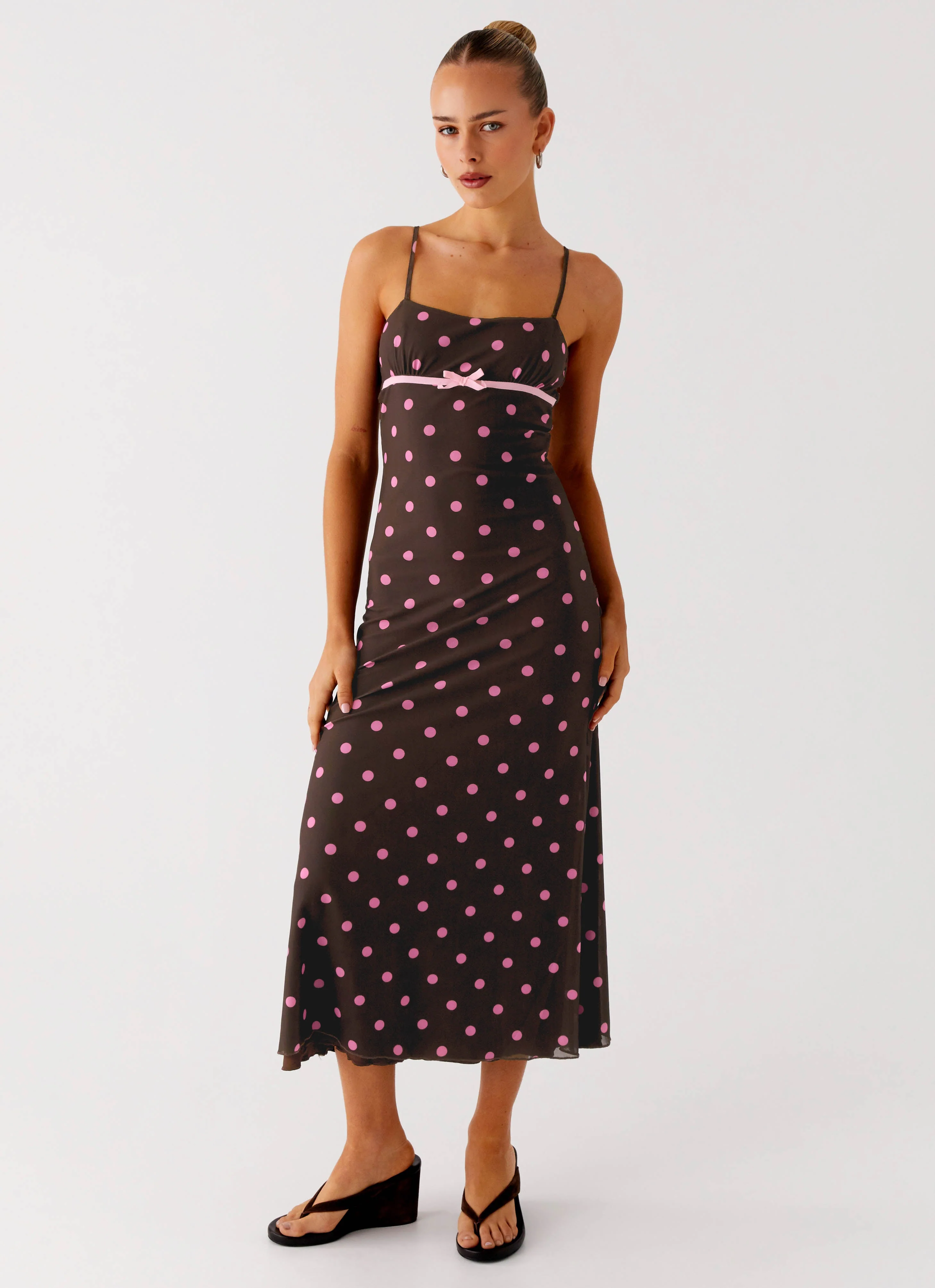 Latto Midi Dress - Chocolate Strawberry Dot