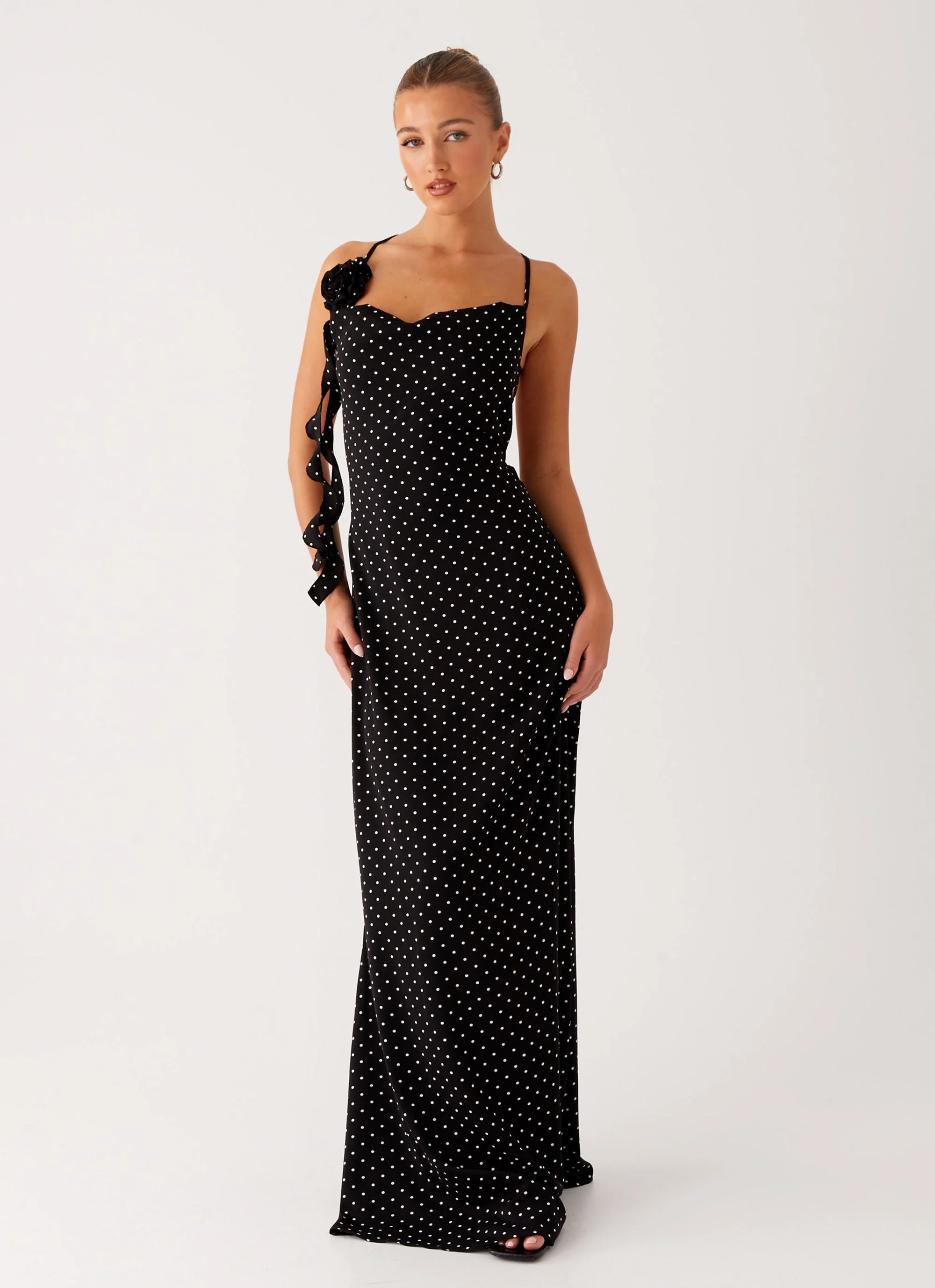 Purely Maxi Dress - Black Polka Dot