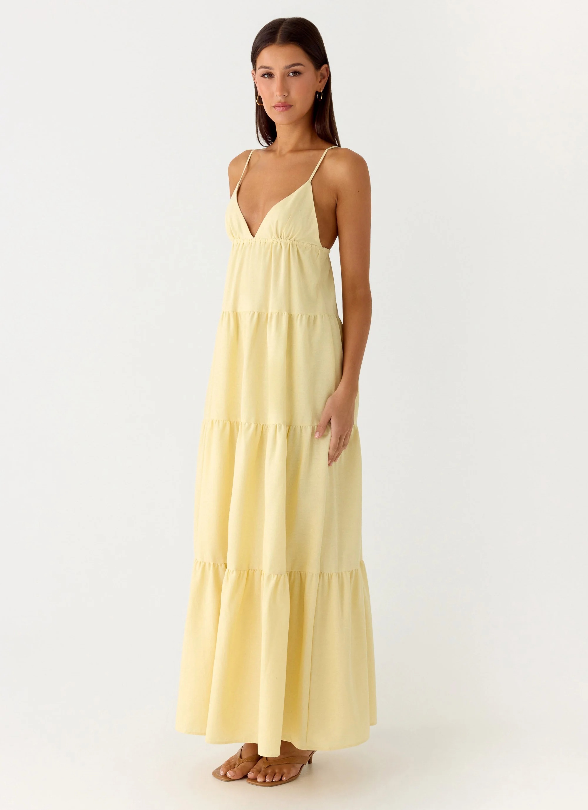 Lotty Linen Maxi Dress - Yellow