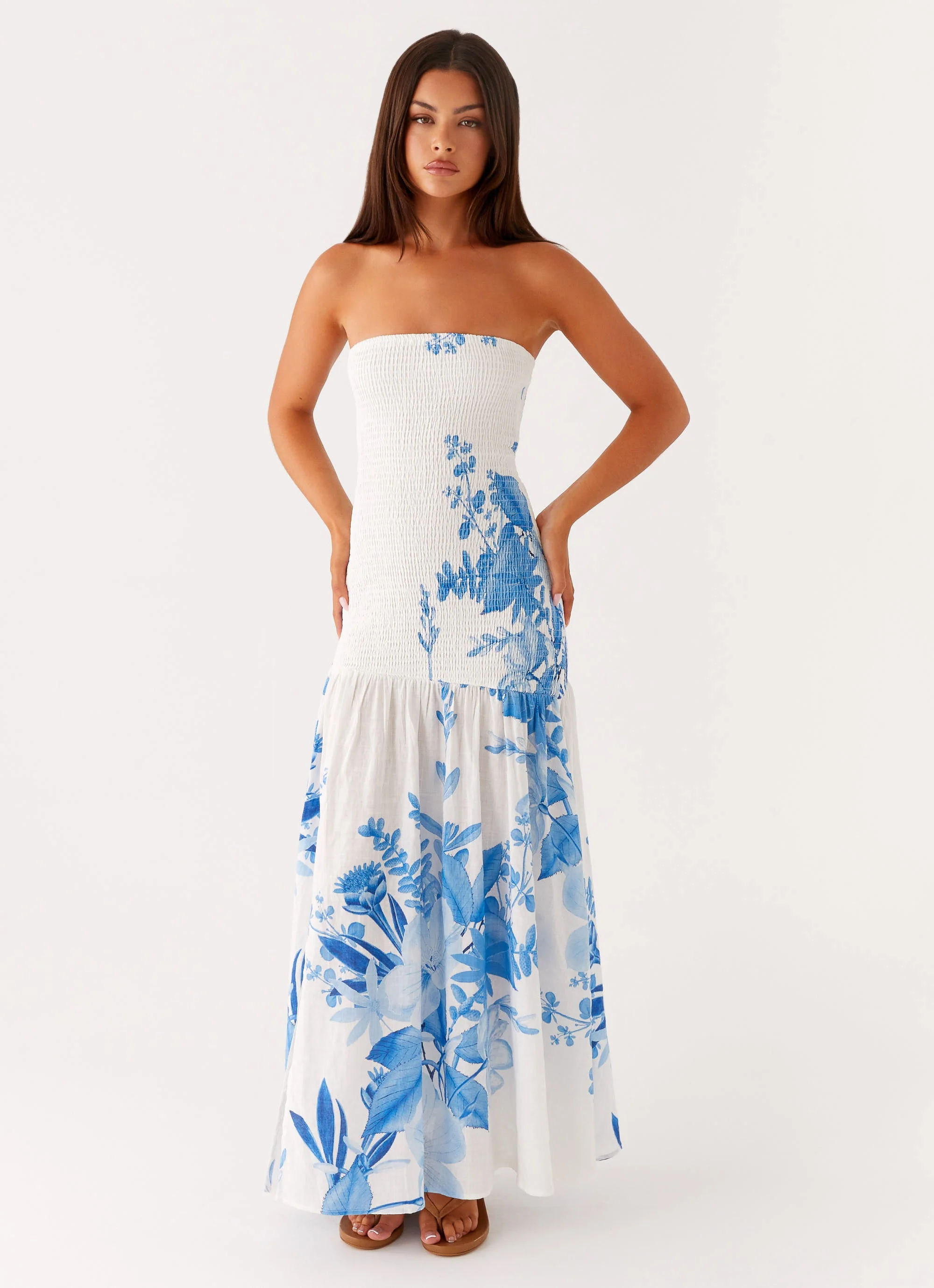 Rebecca Maxi Dress - Blue Floral Print