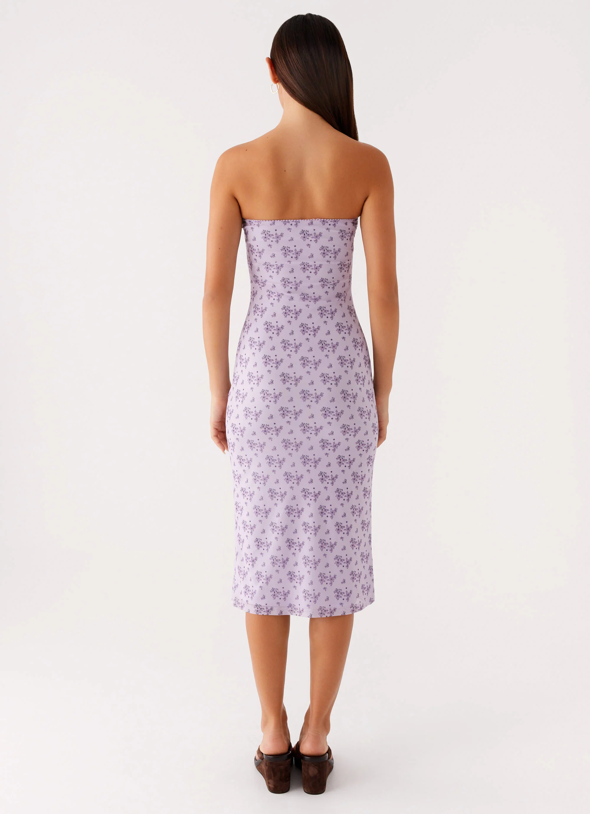 Keila Strapless Midi Dress - Lavender Meadow