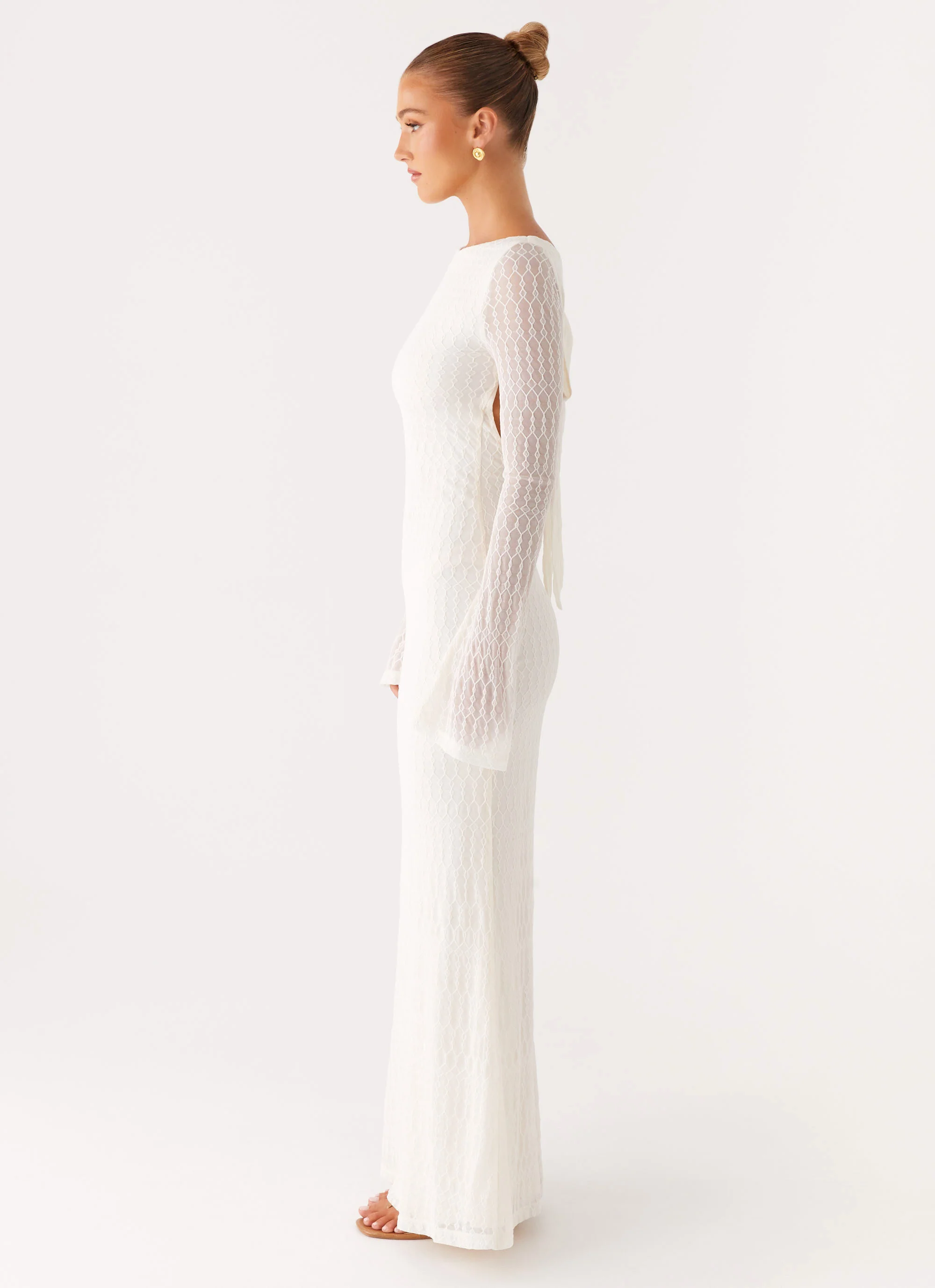 Ethereal Long Sleeve Maxi Dress - Ivory