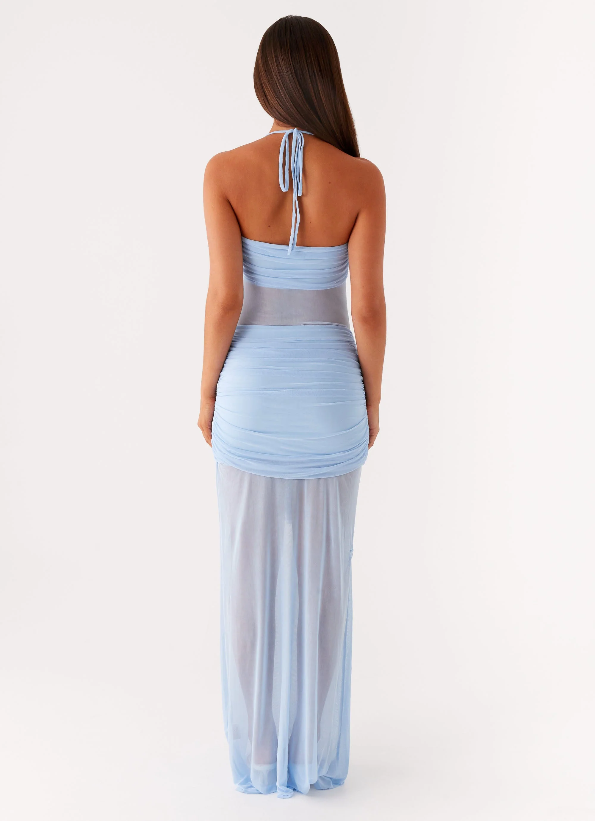Lily Halter Maxi Dress - Blue