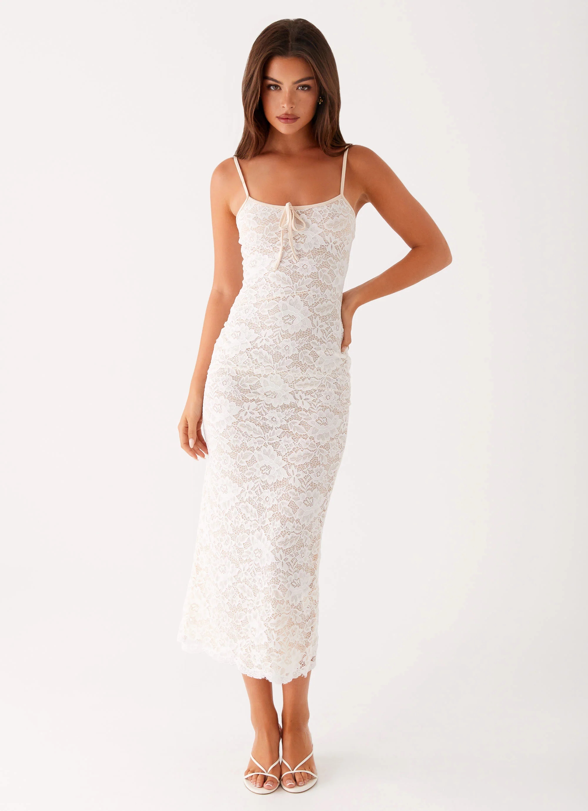 Postcards Lace Midi Dress - Ivory