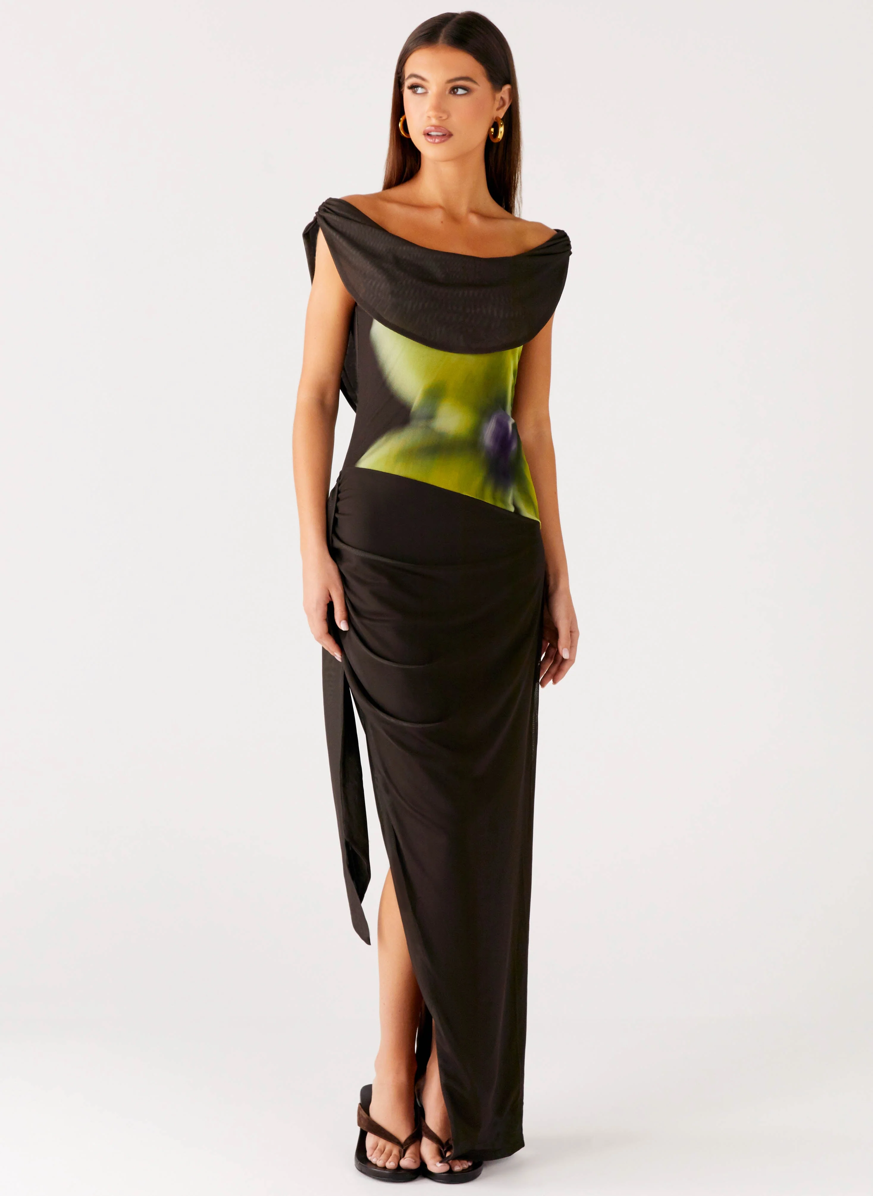 Good Fortune Maxi Dress - Lime Flower