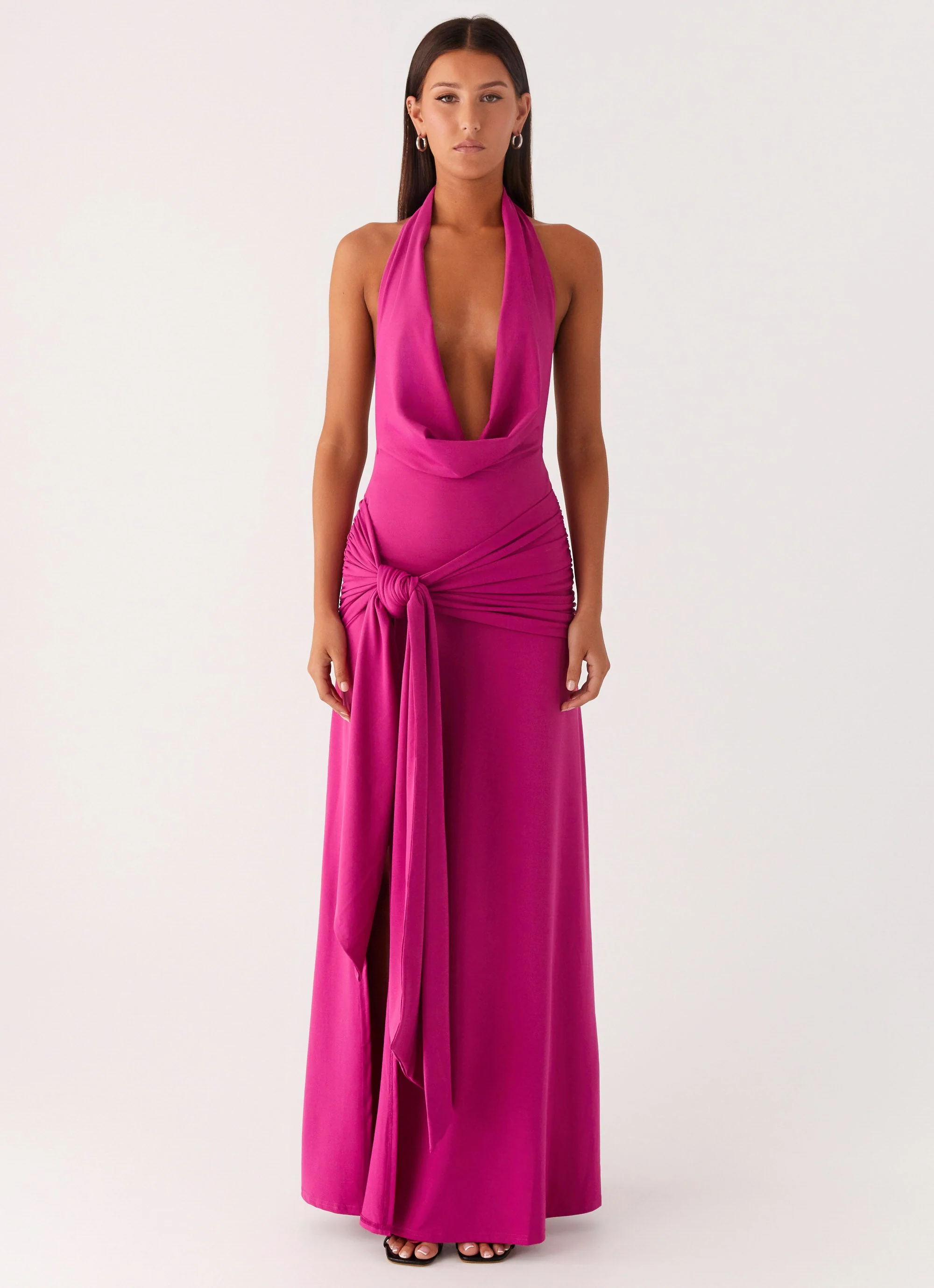 Rowan Ray Cowl Maxi Dress - Fuchsia