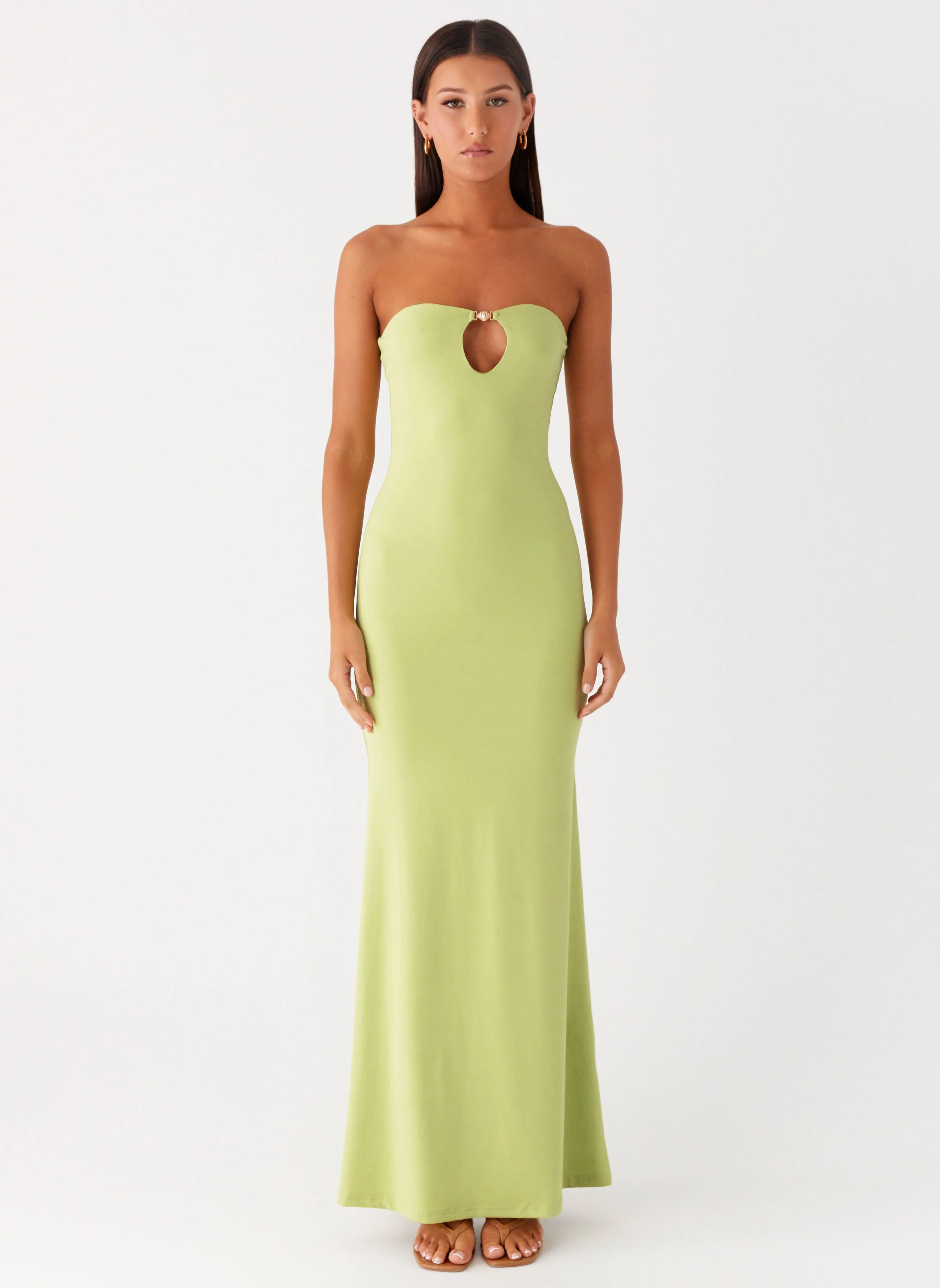 Moara Cut Out Maxi Dress - Lime Green