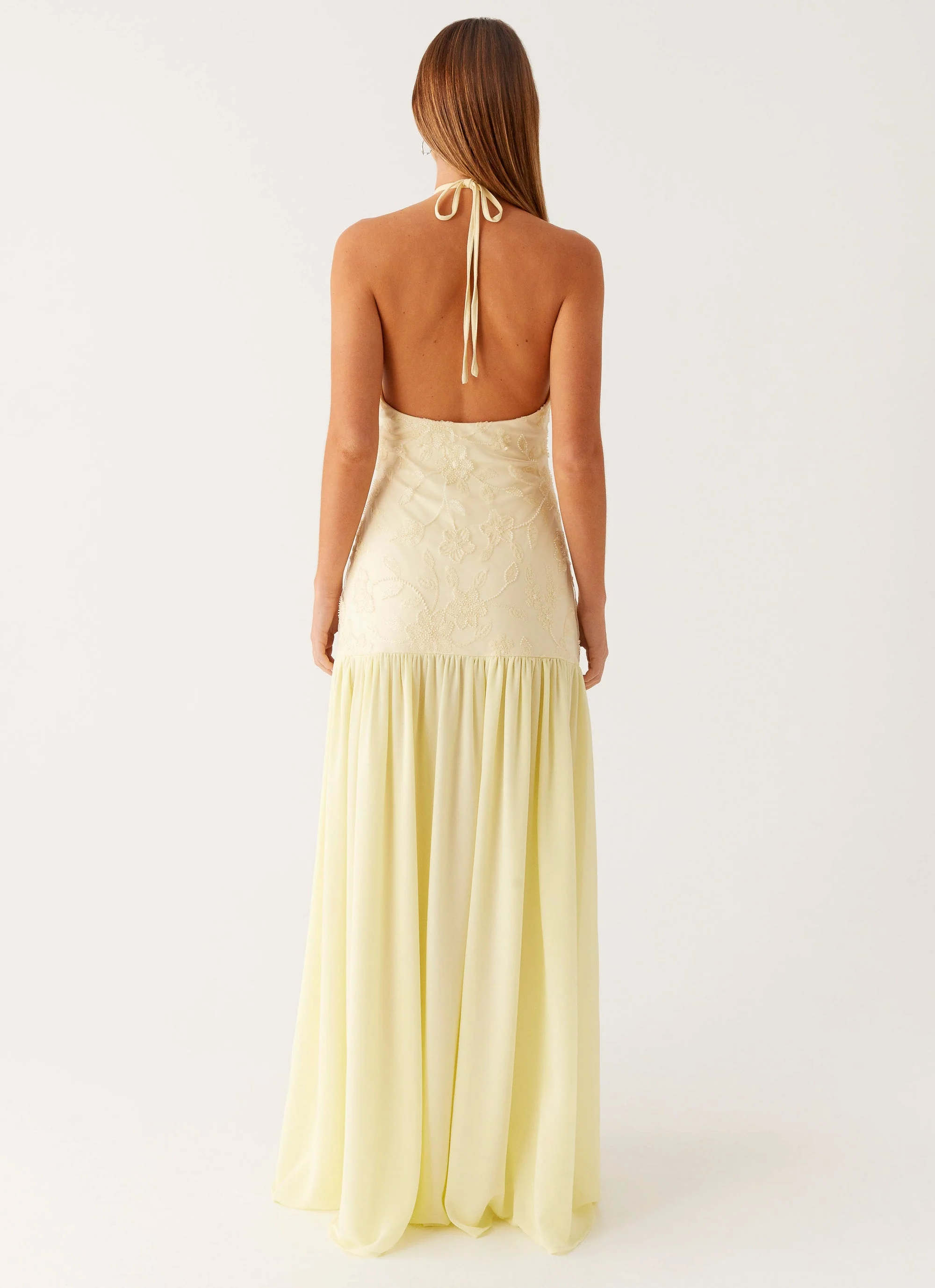 Janelle Beaded Maxi Dress - Yellow