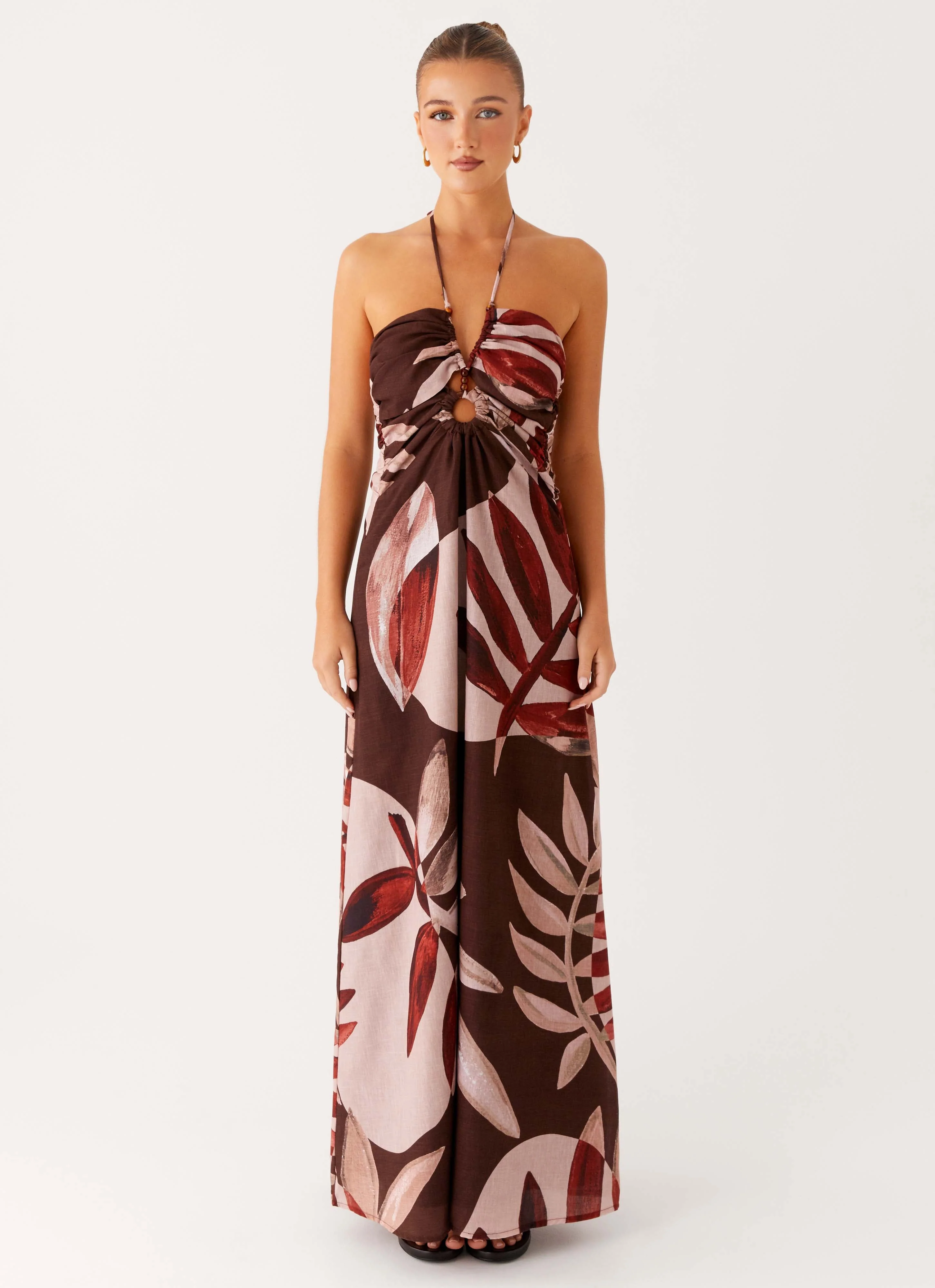 Ramona Linen Maxi Dress - Cinnamon Palm