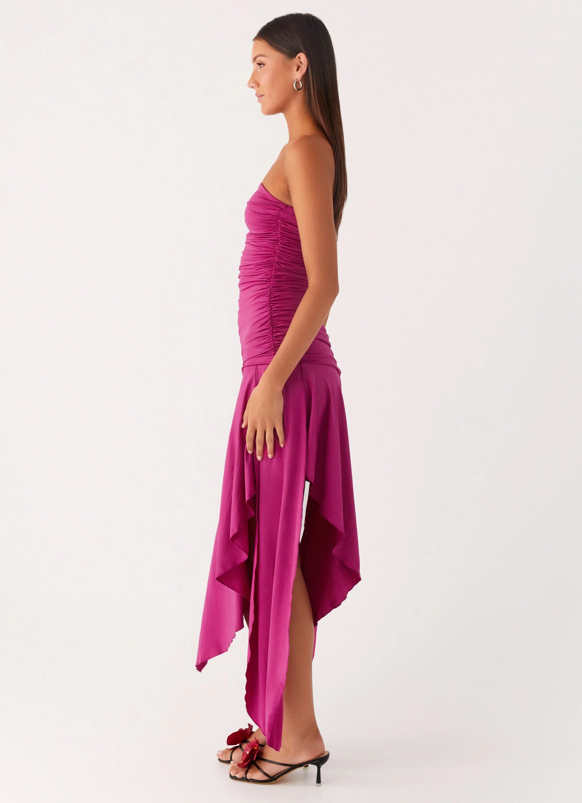 Ora Strapless Maxi Dress - Fuchsia