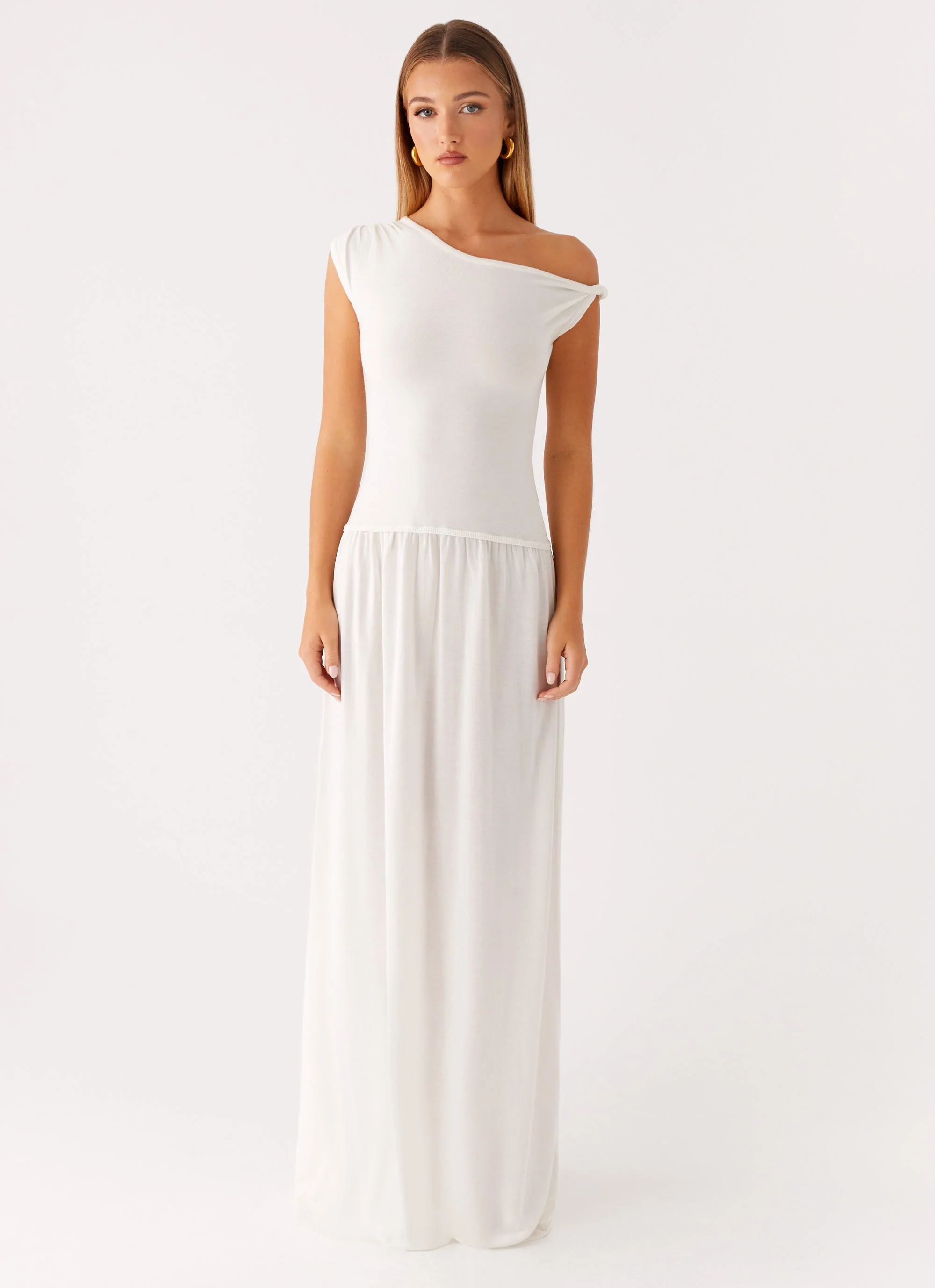 Ardella One Shoulder Maxi Dress - Ivory