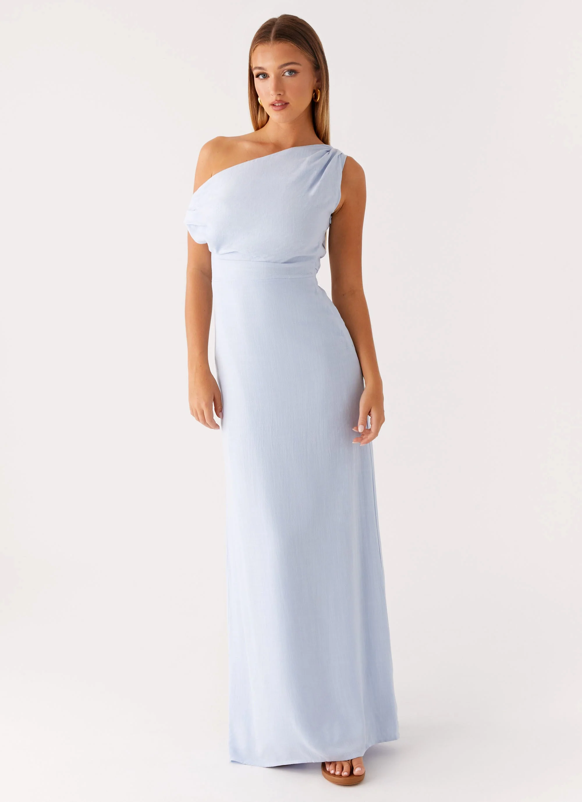 Lady Love Linen Maxi Dress - Blue