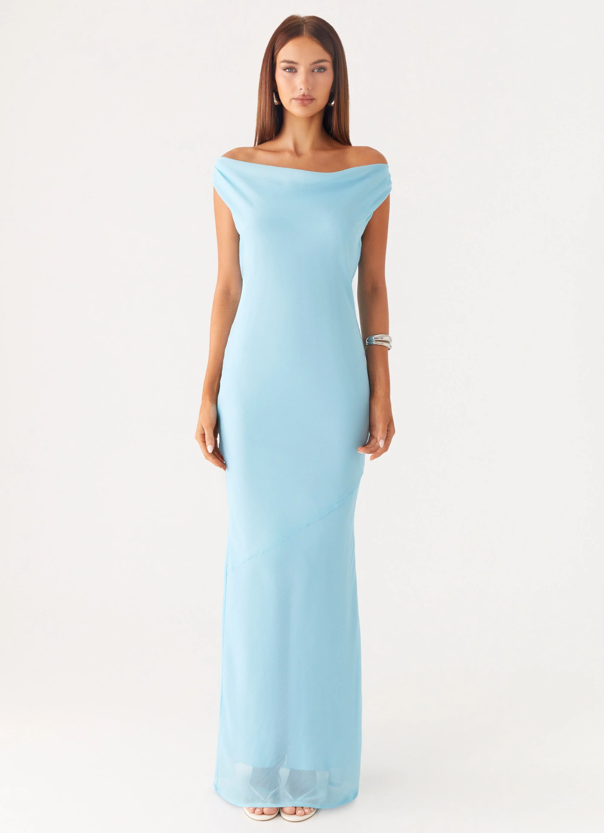 Brittany Chiffon Maxi Dress - Turquoise