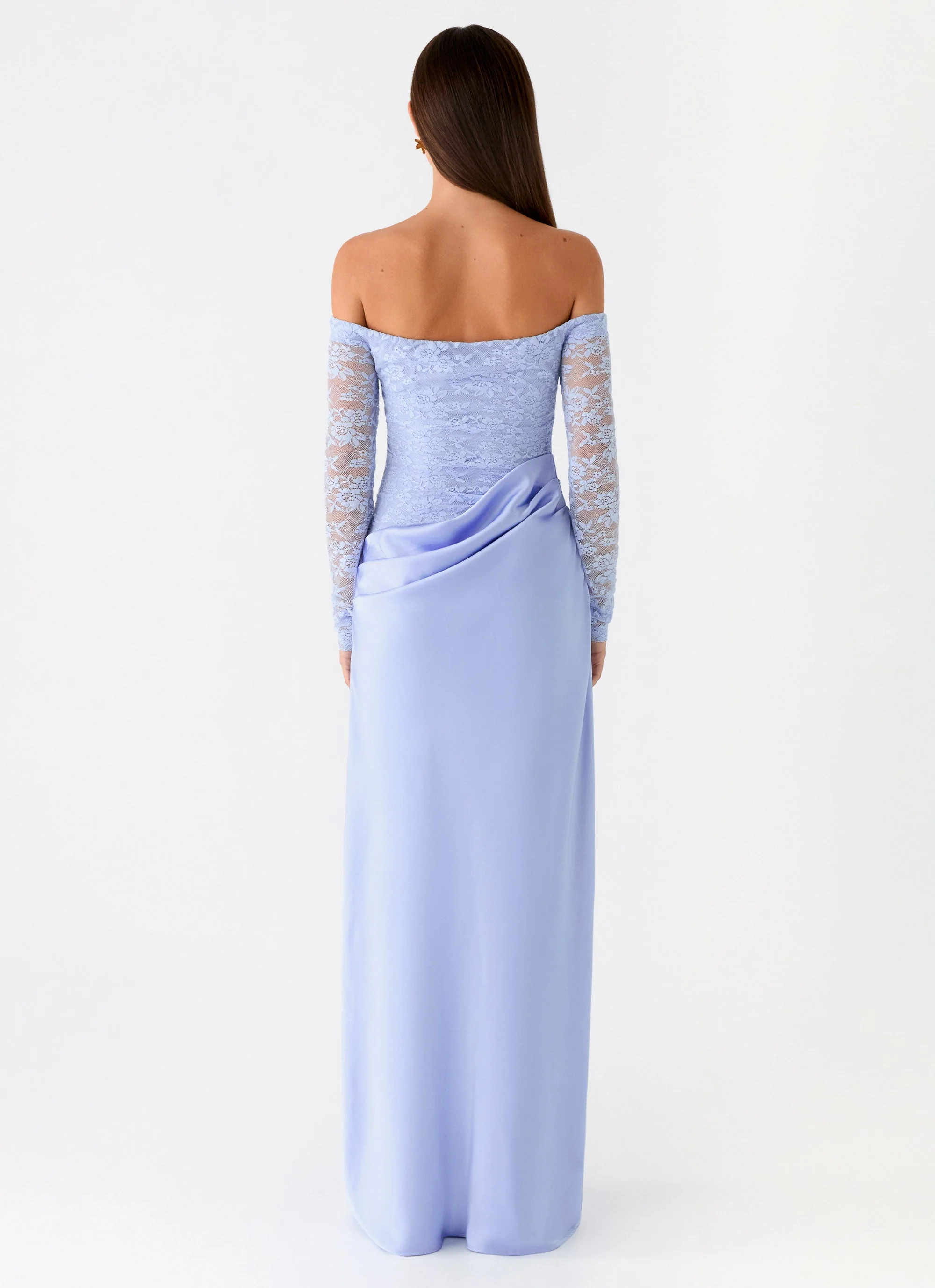 Burke Off Shoulder Maxi Dress - Blue