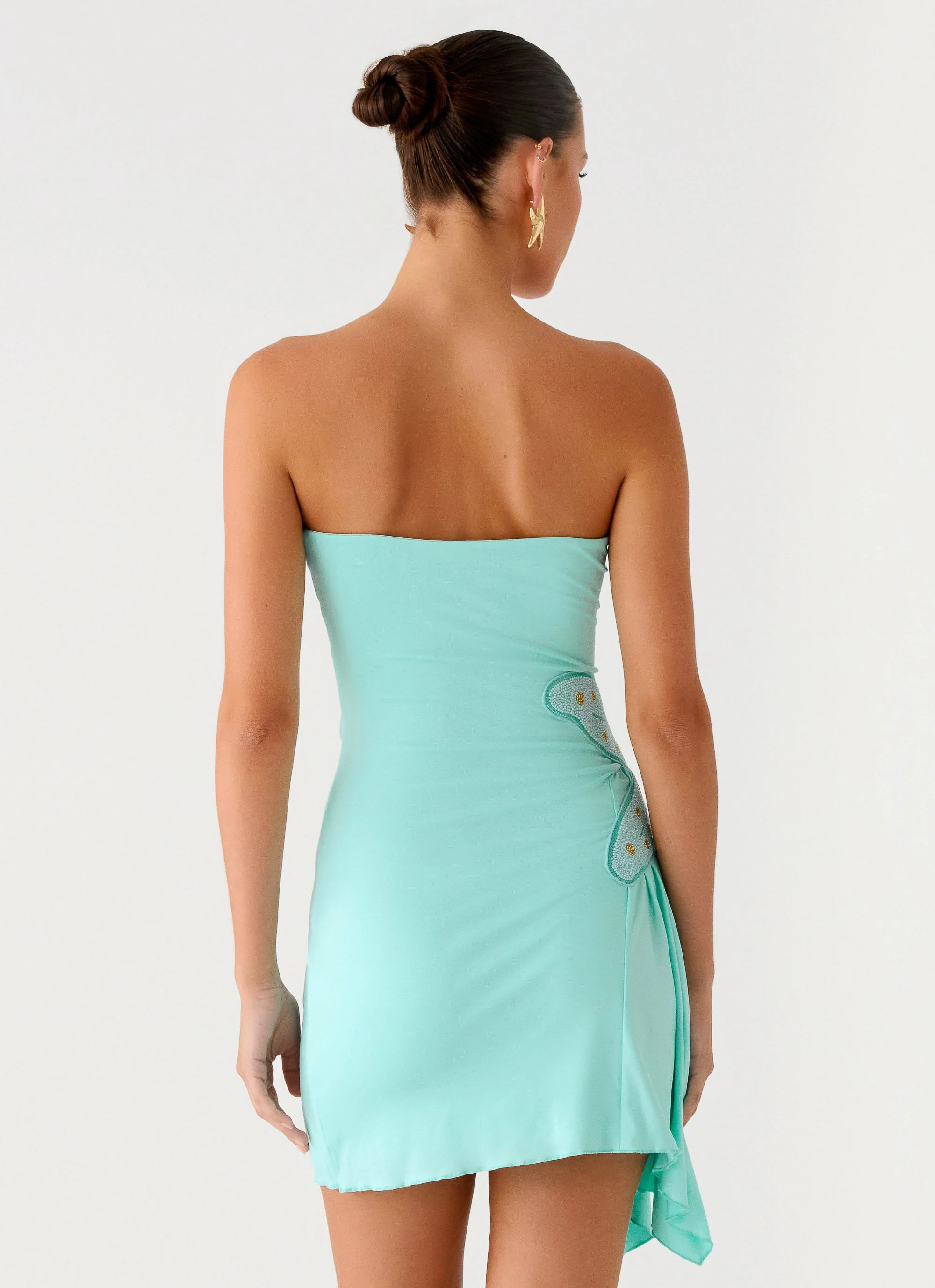 Ocean Dream Strapless Mini Dress - Turquoise