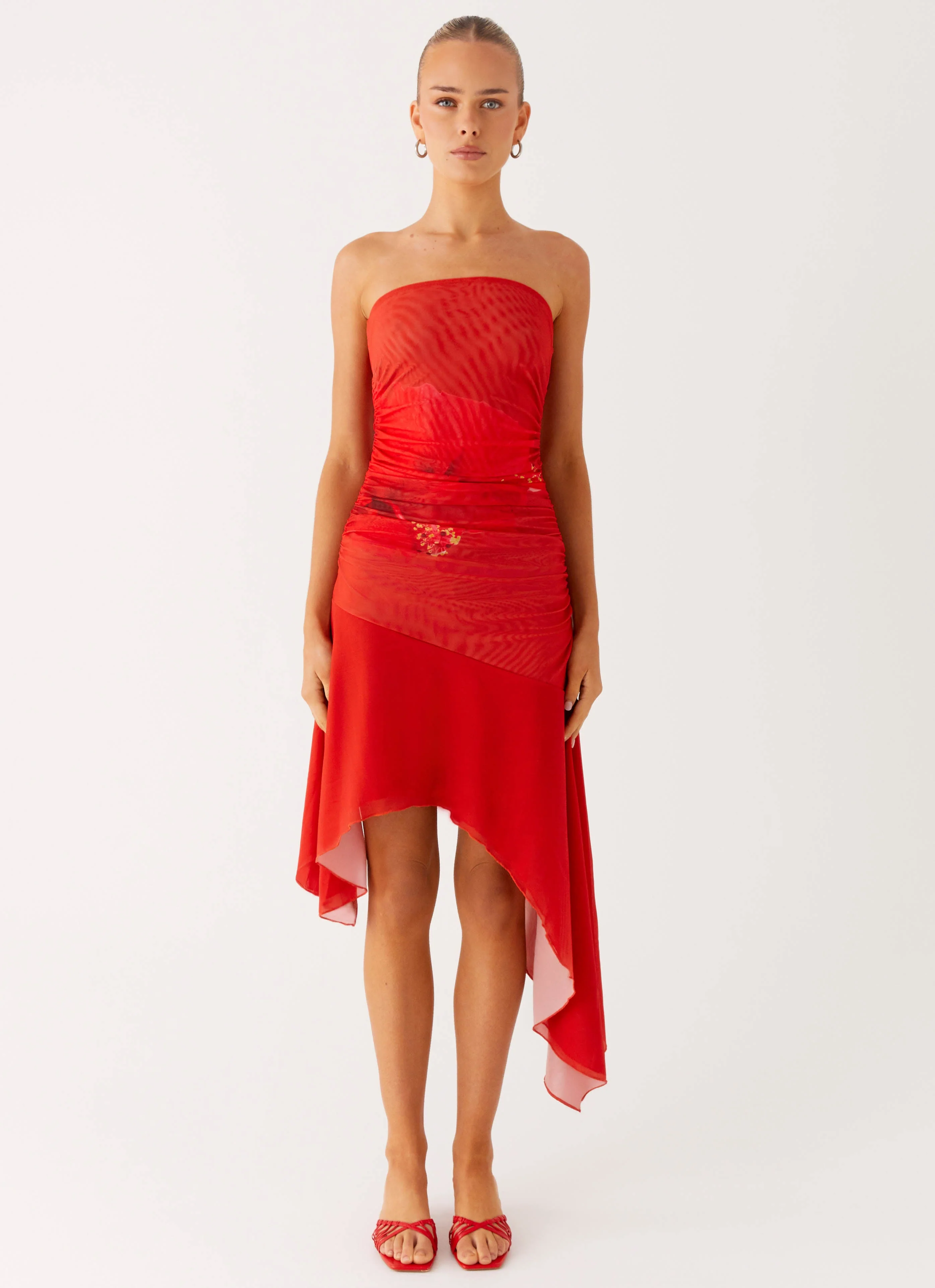 Think About It Midi Dress - Fire Red