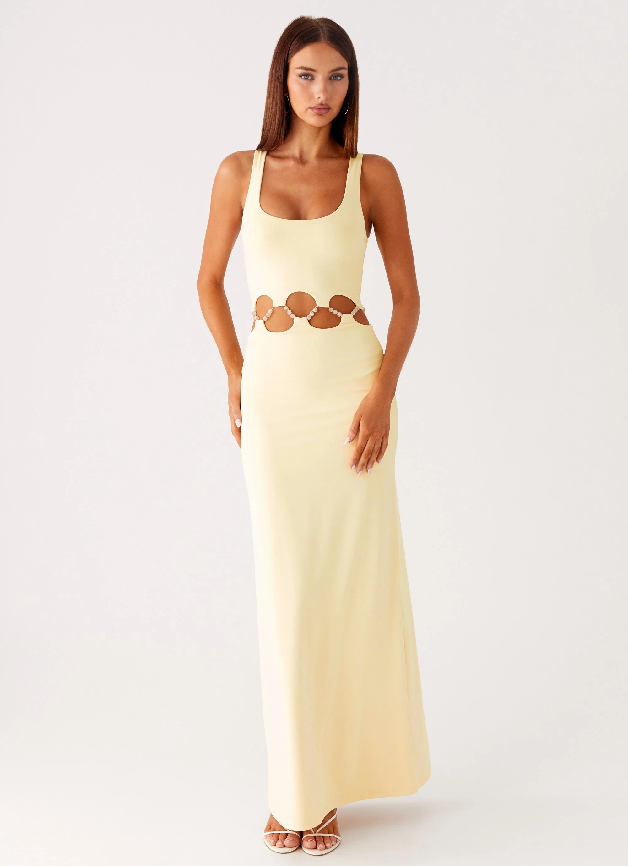 Dreamboat Beaded Maxi Dress - Yellow