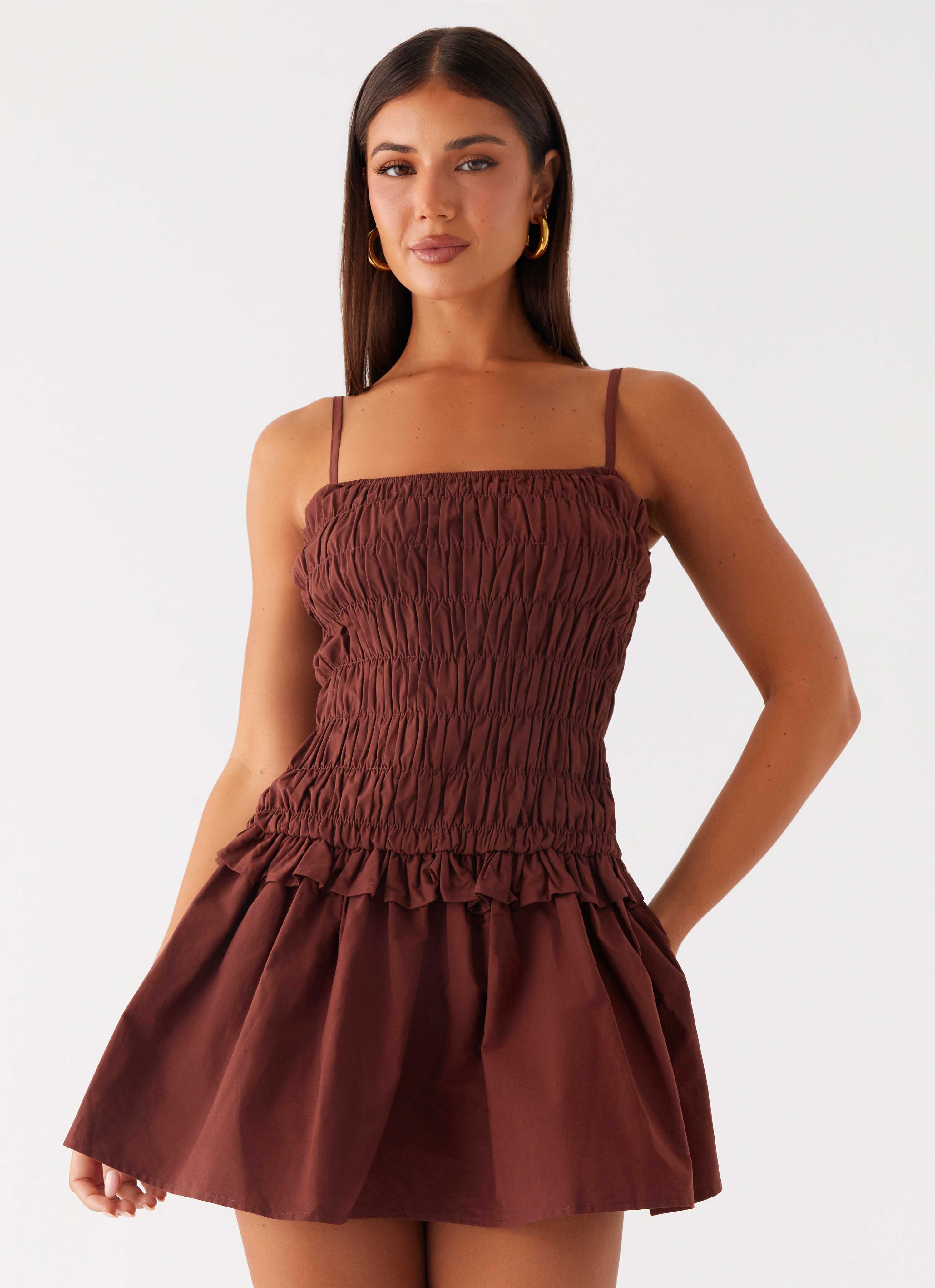 Jaxi Mini Dress - Chocolate