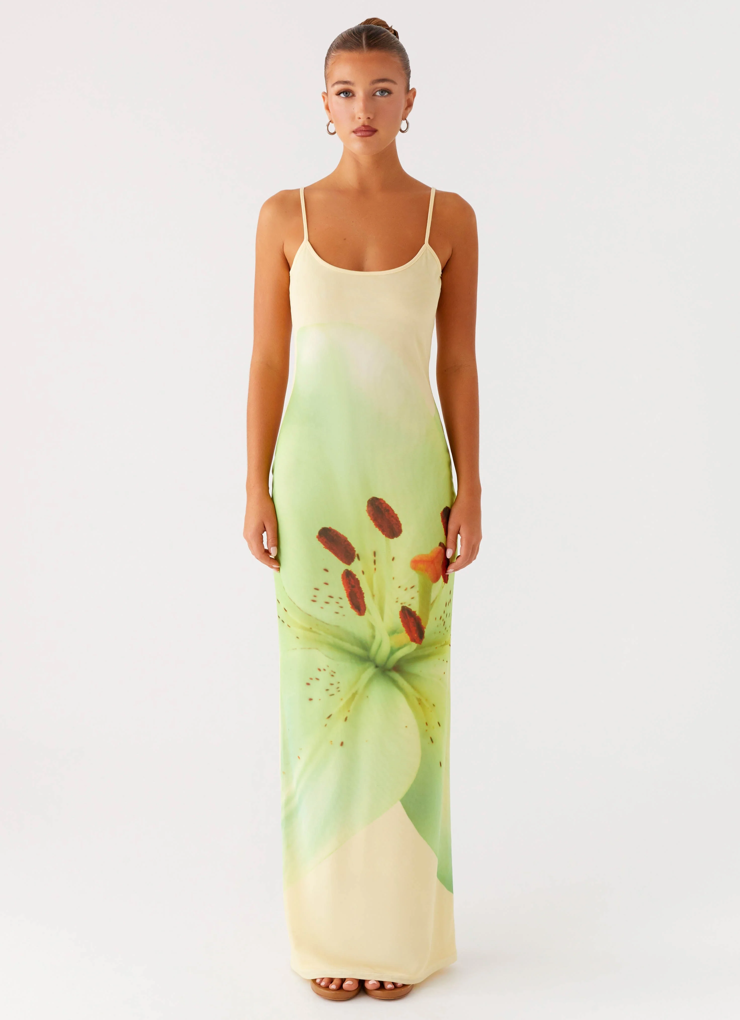 Bad News Mesh Maxi Dress - Yellow Lily