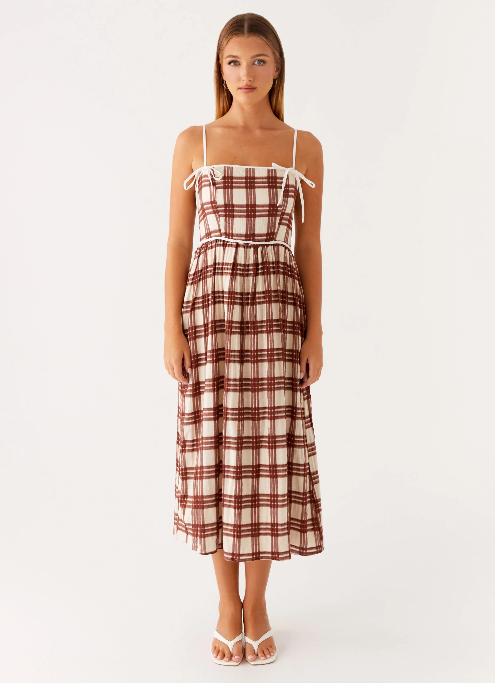 Shyanne Midi Dress - Chocolate Check