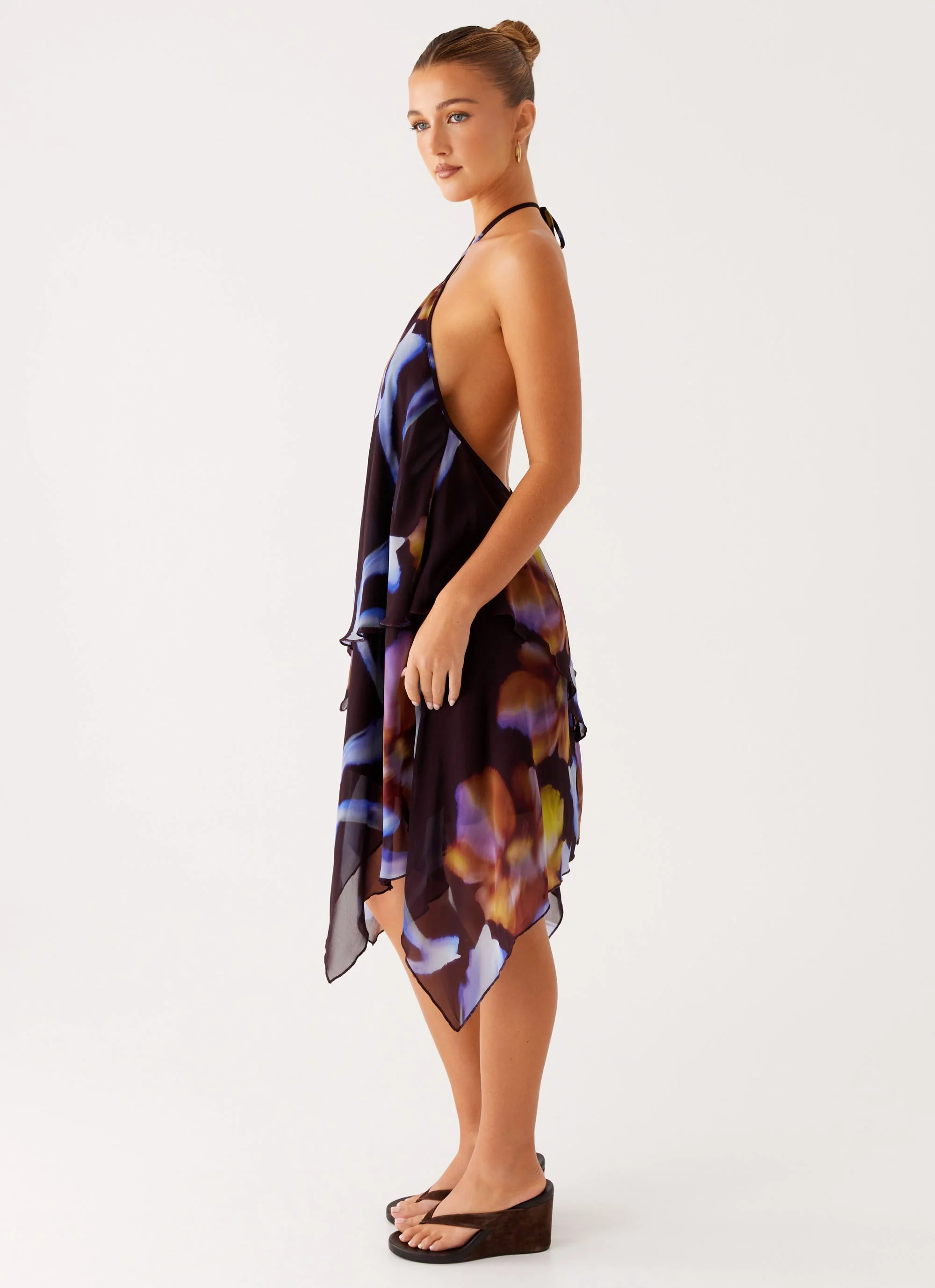 Verbena Midi Dress - Dark Floral