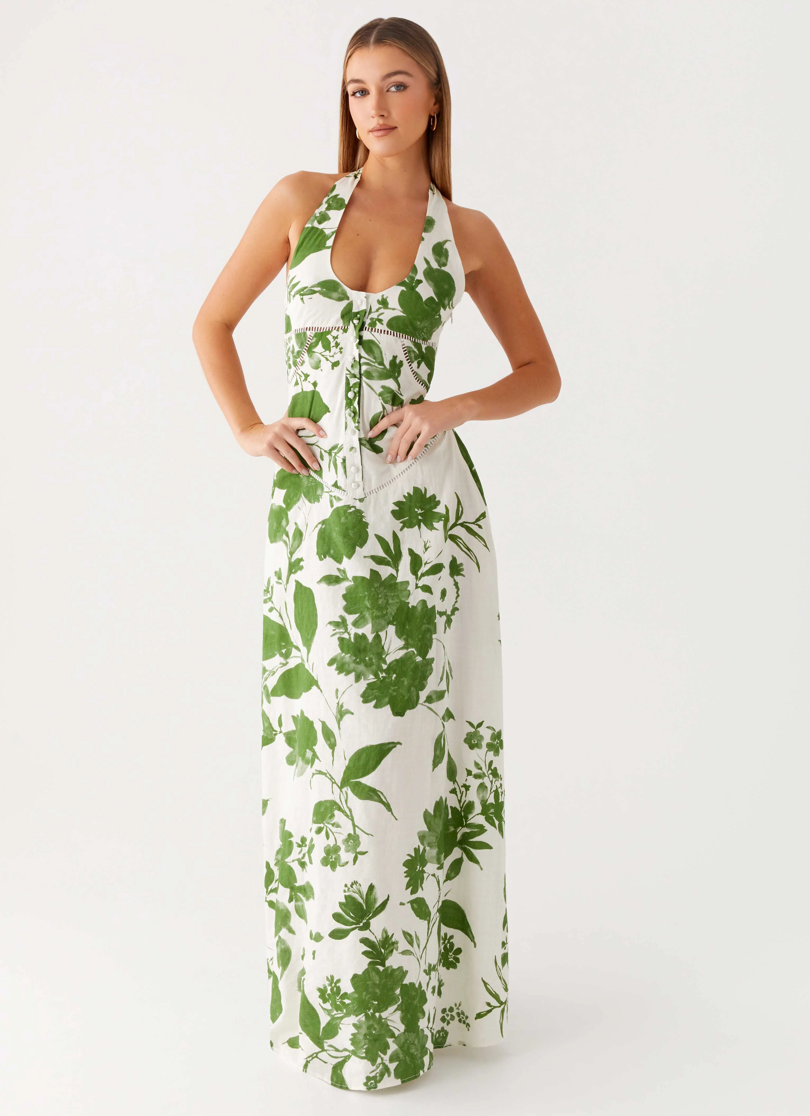 Ember Valley Maxi Dress - Verdant Bloom