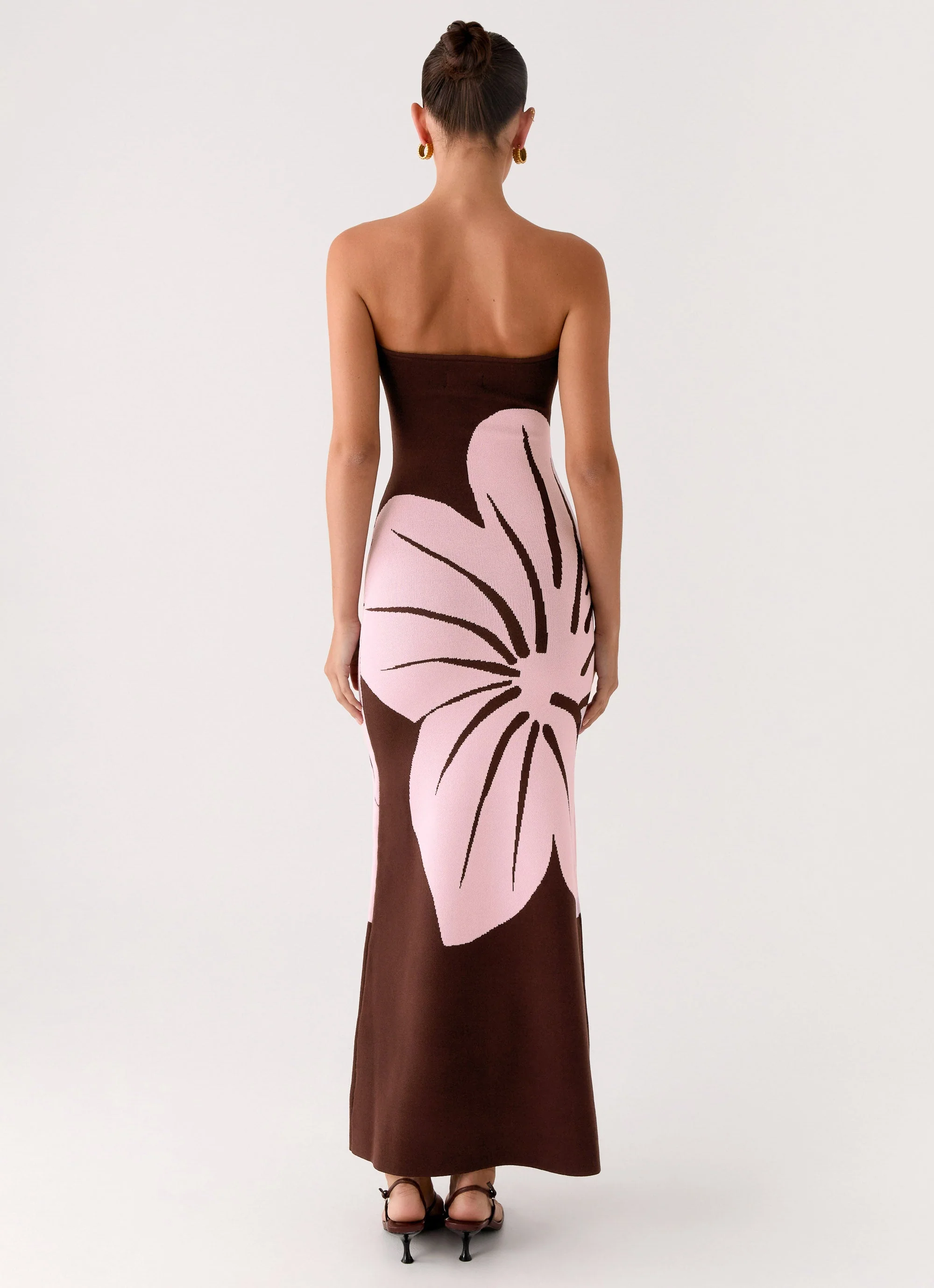 Jala Strapless Knit Maxi Dress - Espresso Meadow