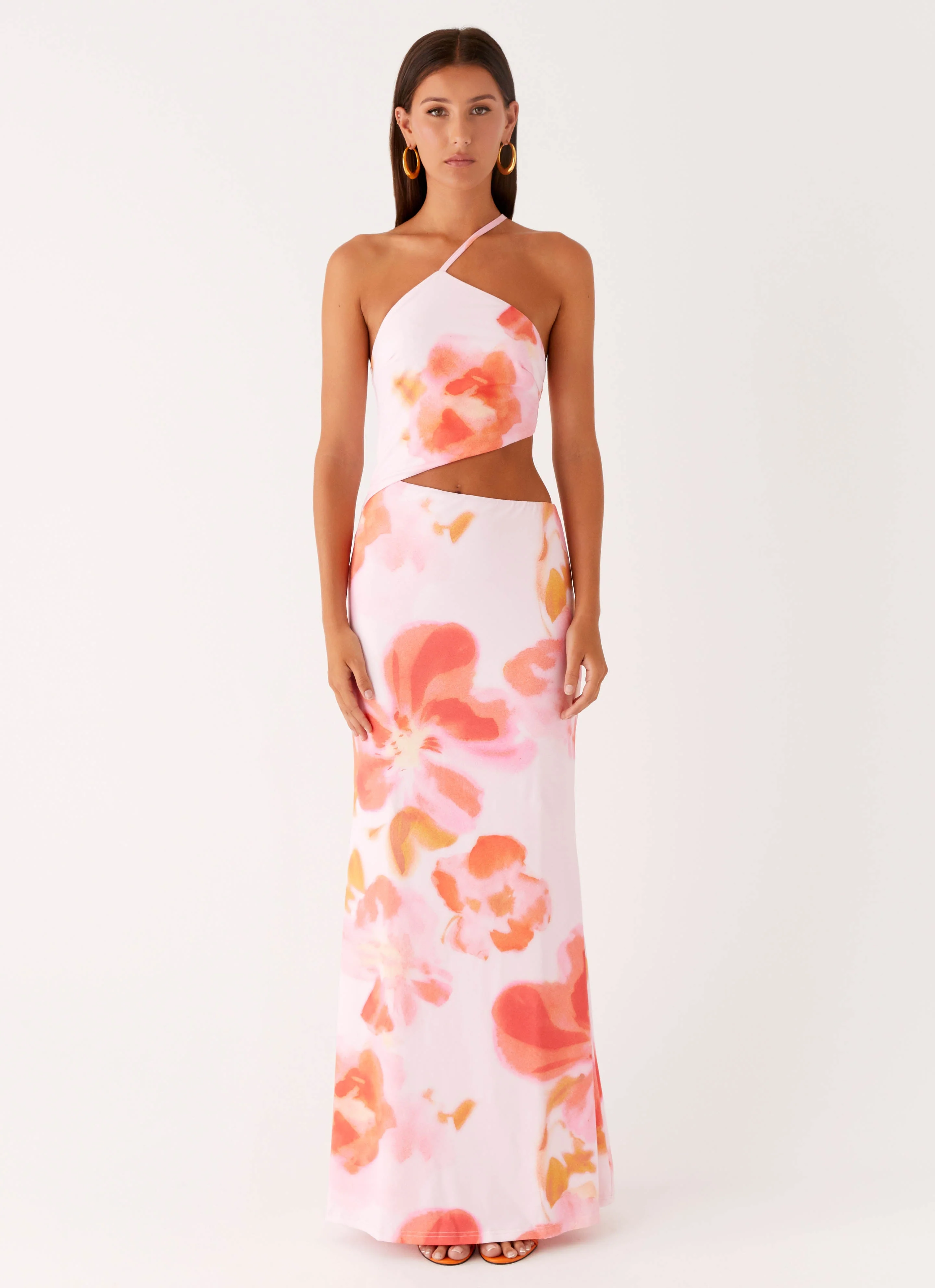 Riano Cut Out Maxi Dress - Blushing Blossom