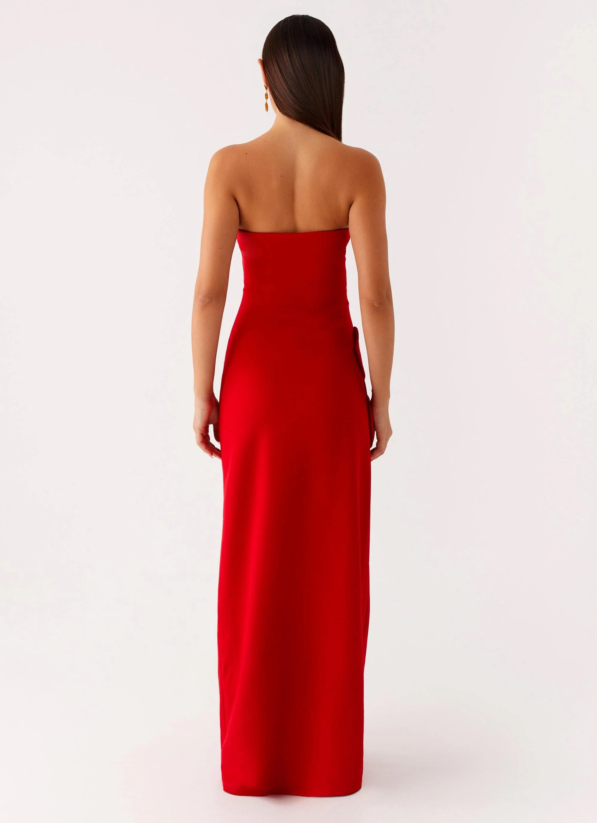 Hilton Strapless Maxi Dress - Red