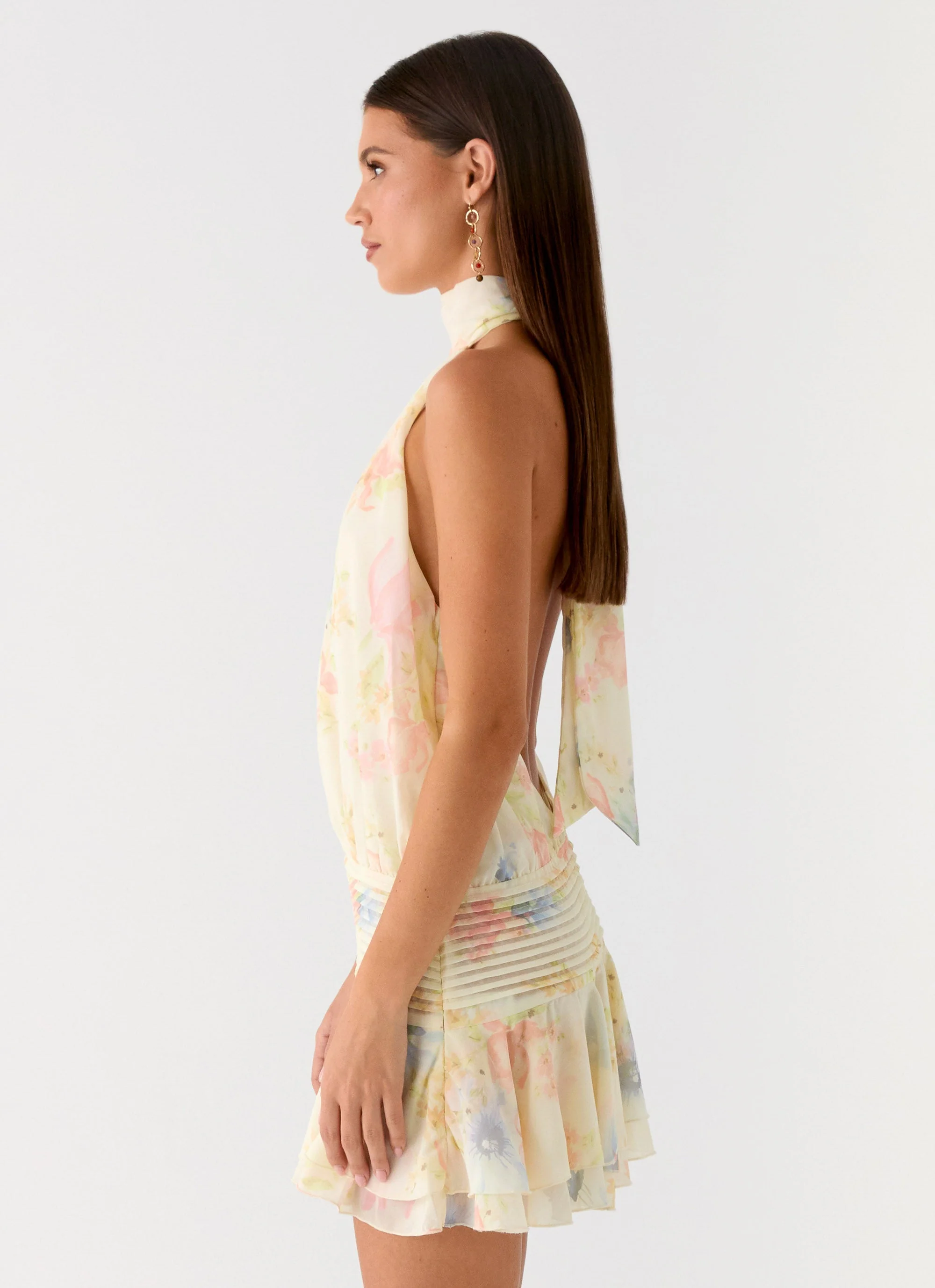 Willow Chiffon Mini Dress - Spring Meadow