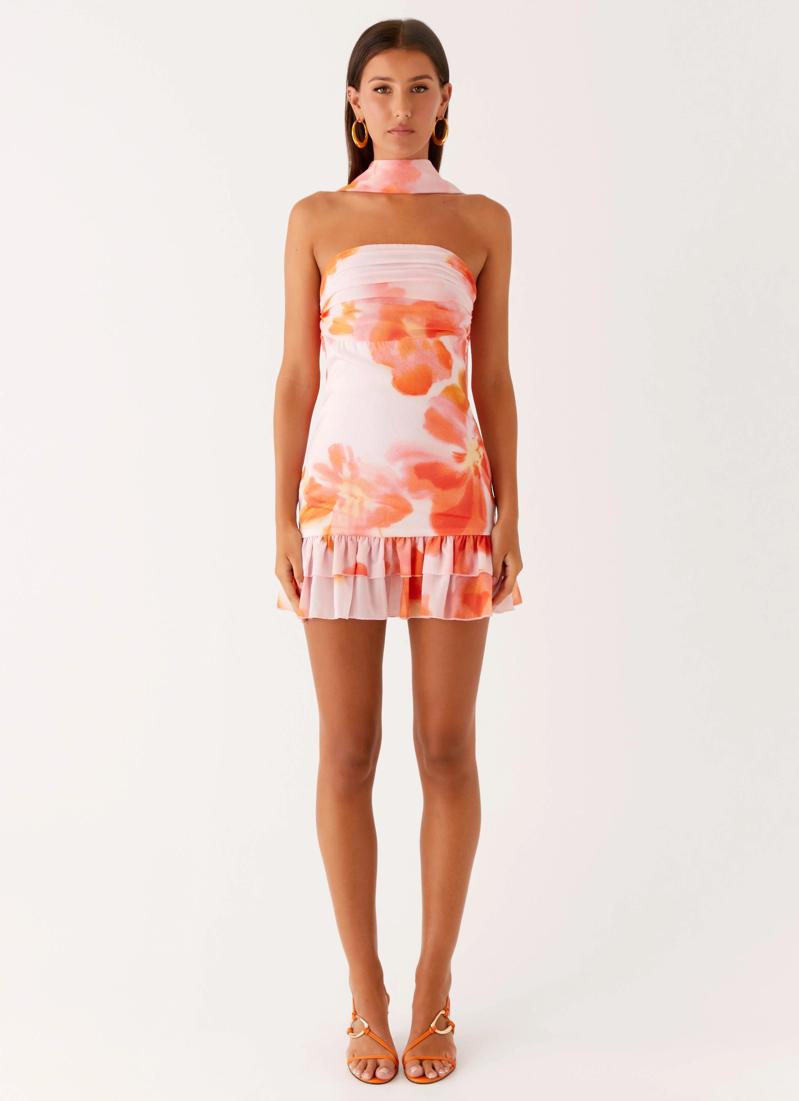 Manon Scarf Mini Dress - Blushing Blossom
