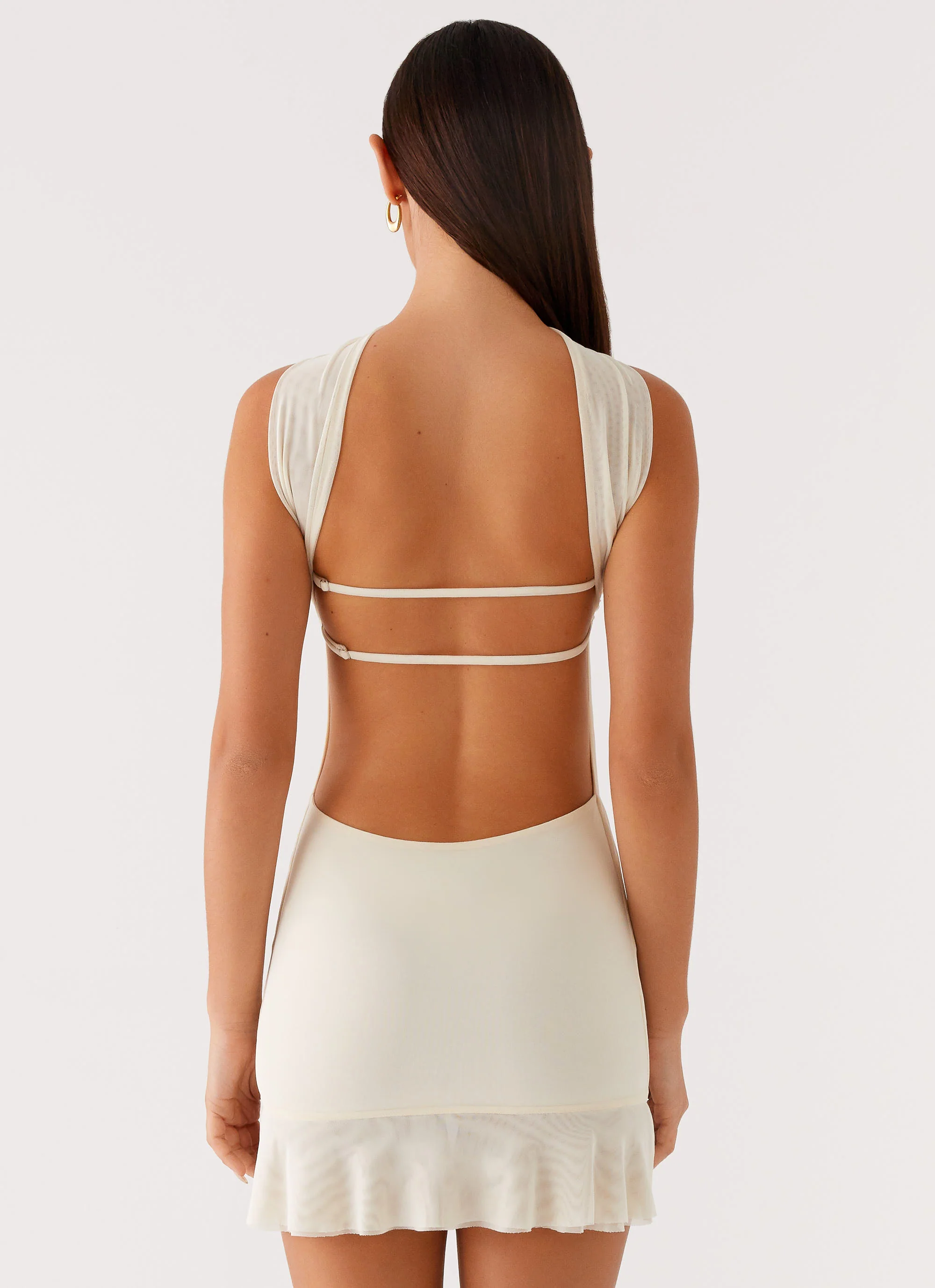 Pari Open Back Mini Dress - Ivory