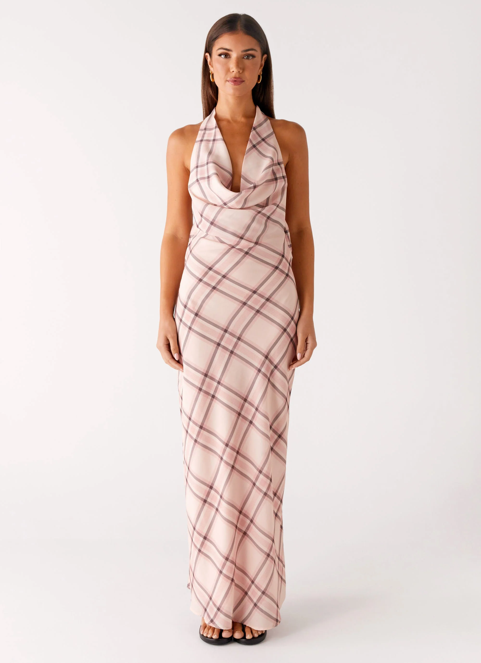 Muse Maxi Dress - Pink Check