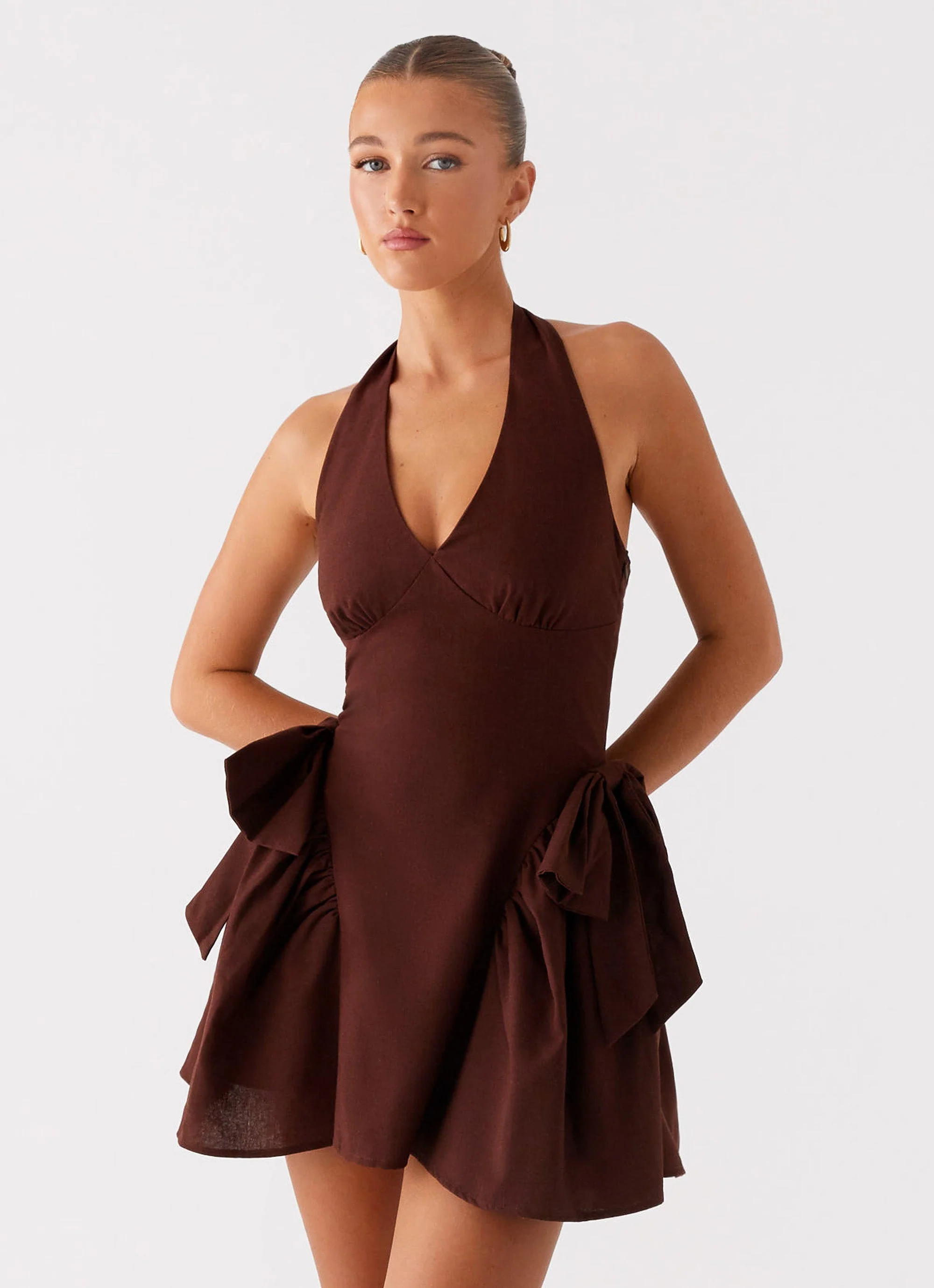 Avalo Mini Dress - Chocolate