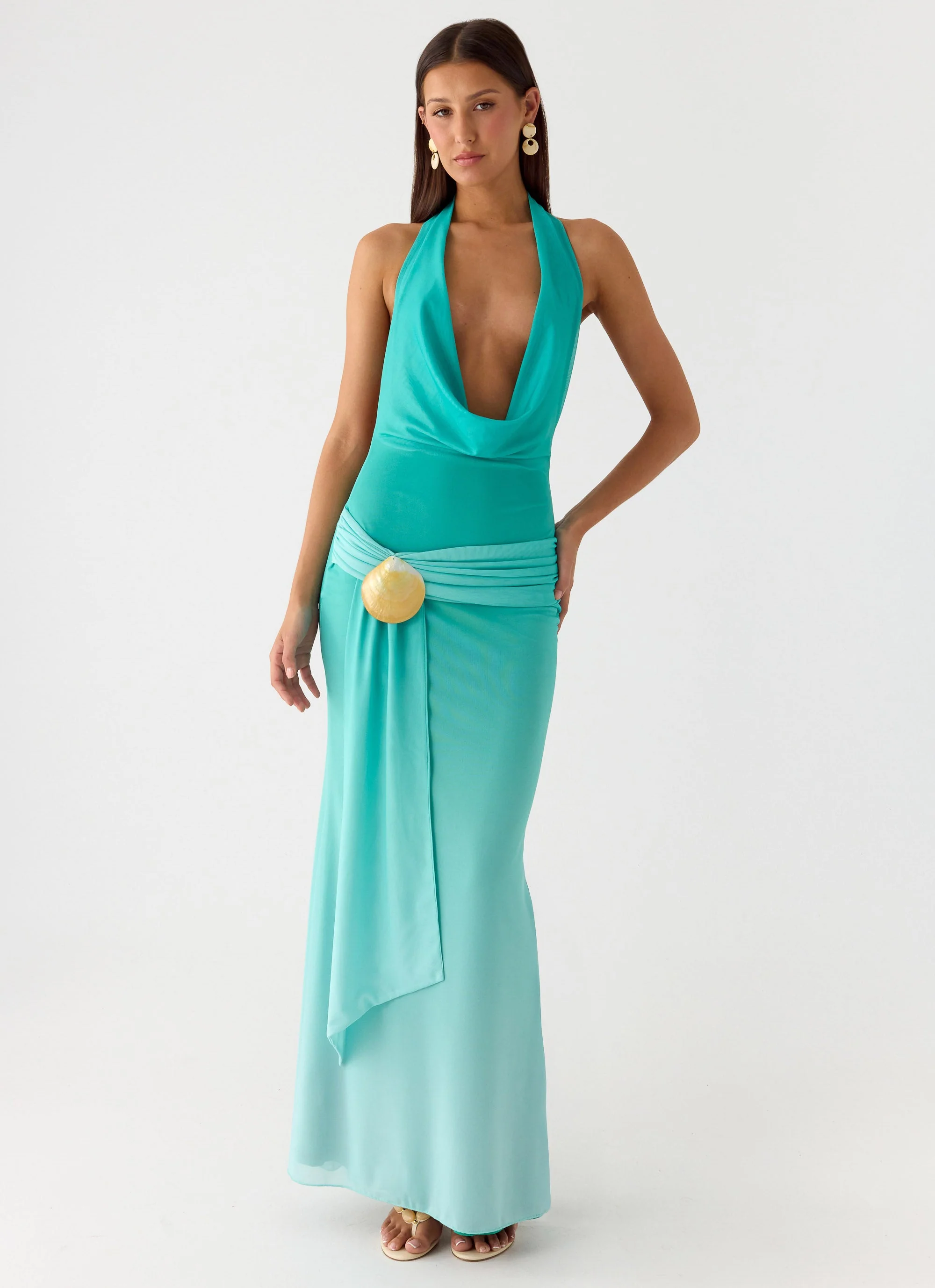 Paradox Shell Maxi Dress - Mint Ombre