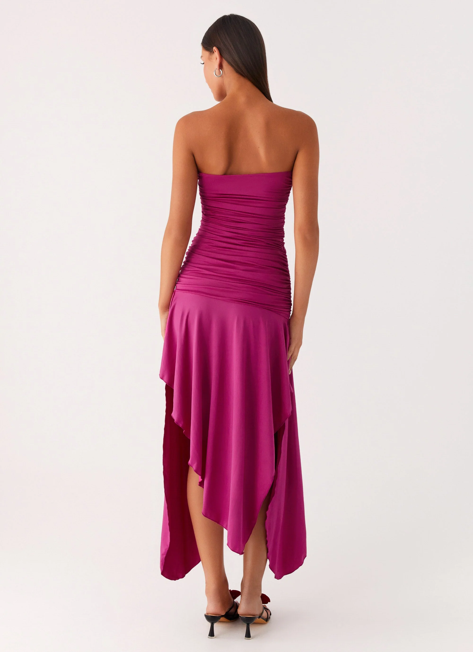 Ora Strapless Maxi Dress - Fuchsia