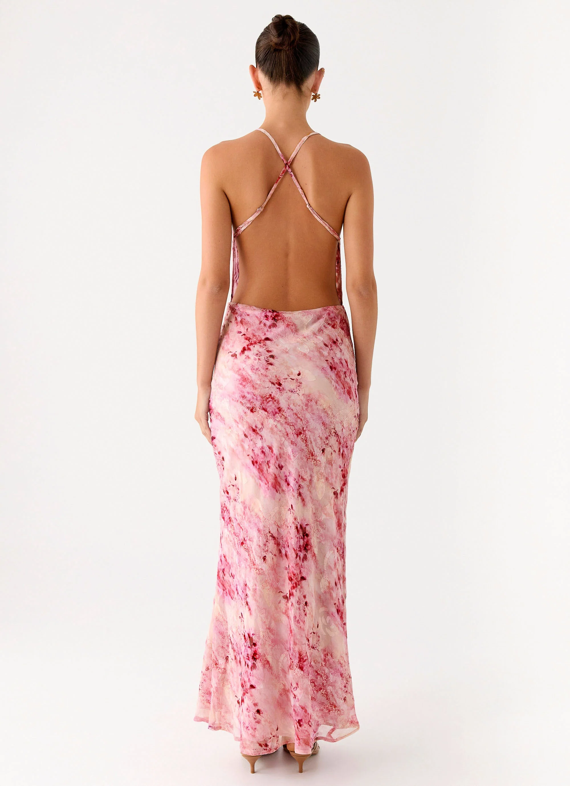 Pure Heart Cowl Maxi Dress - Pink