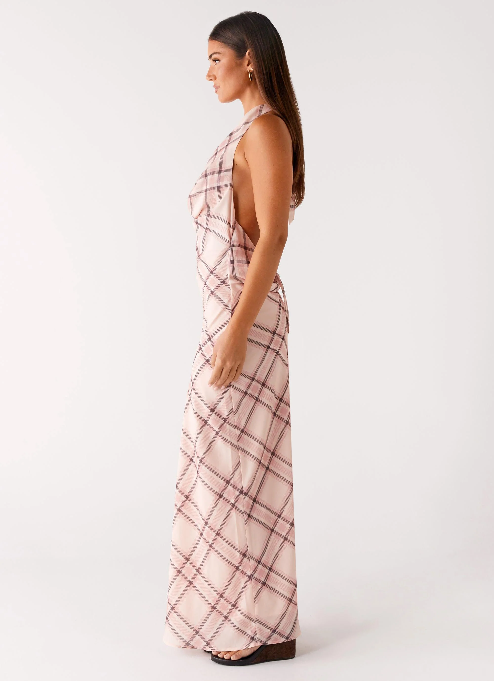 Muse Maxi Dress - Pink Check