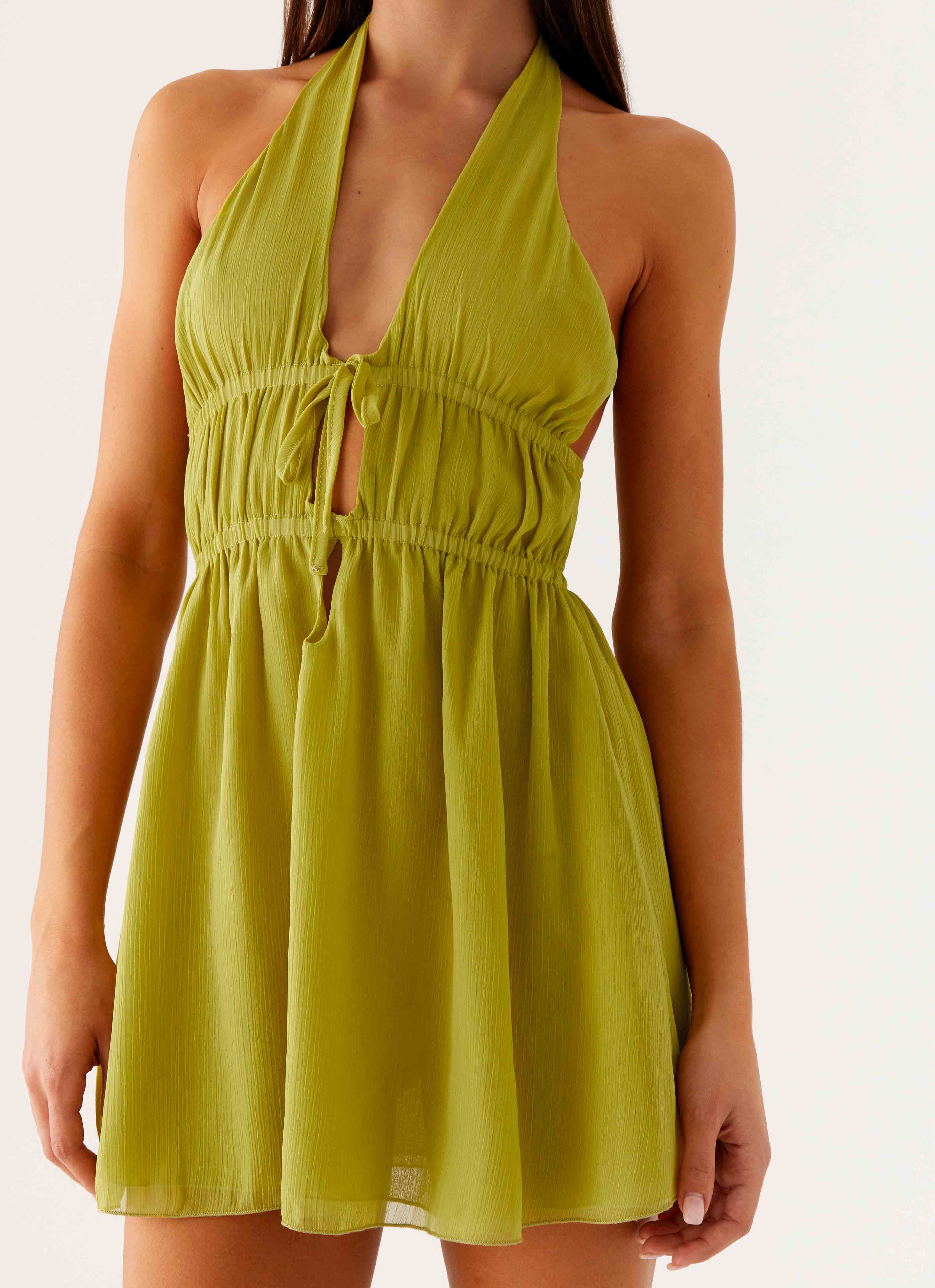 Dione Halter Mini Dress - Citrus