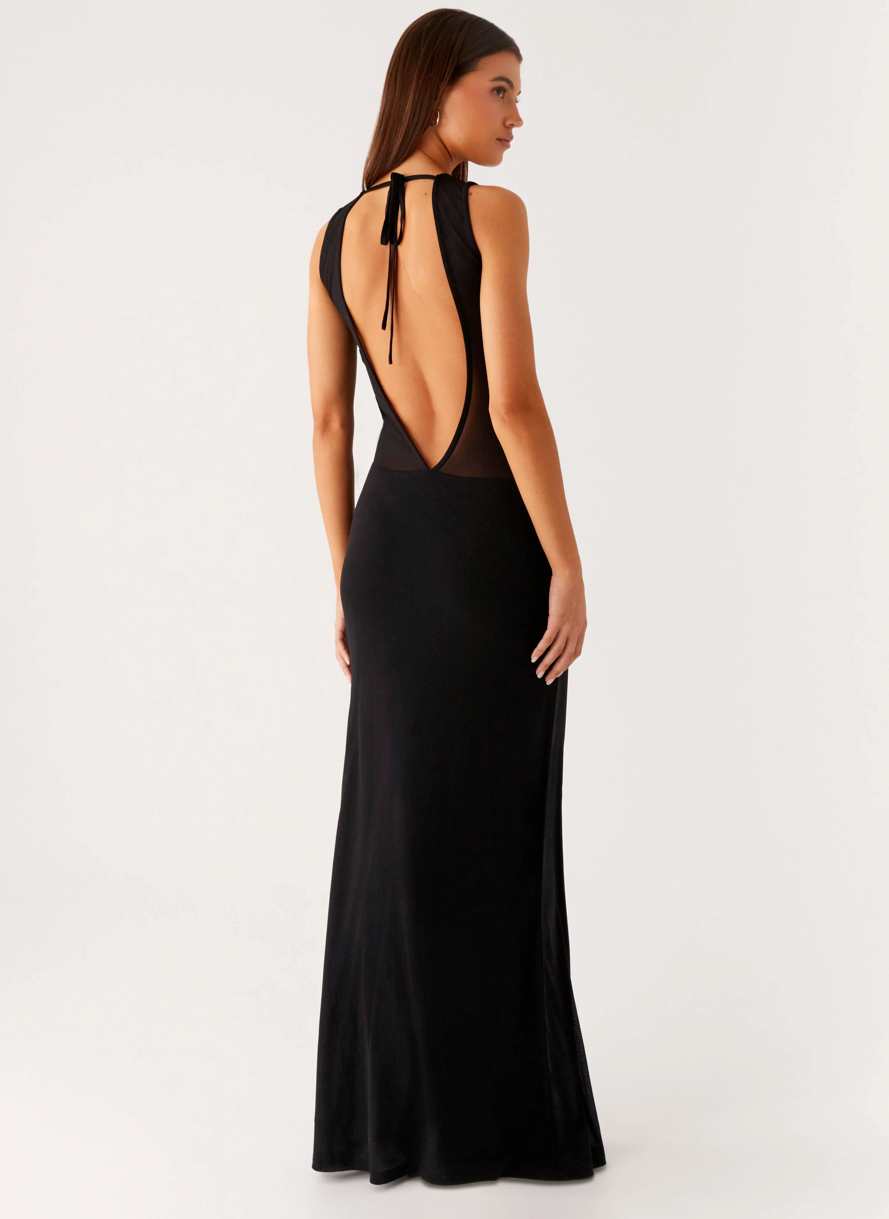 lyria Mesh Maxi Dress - Black