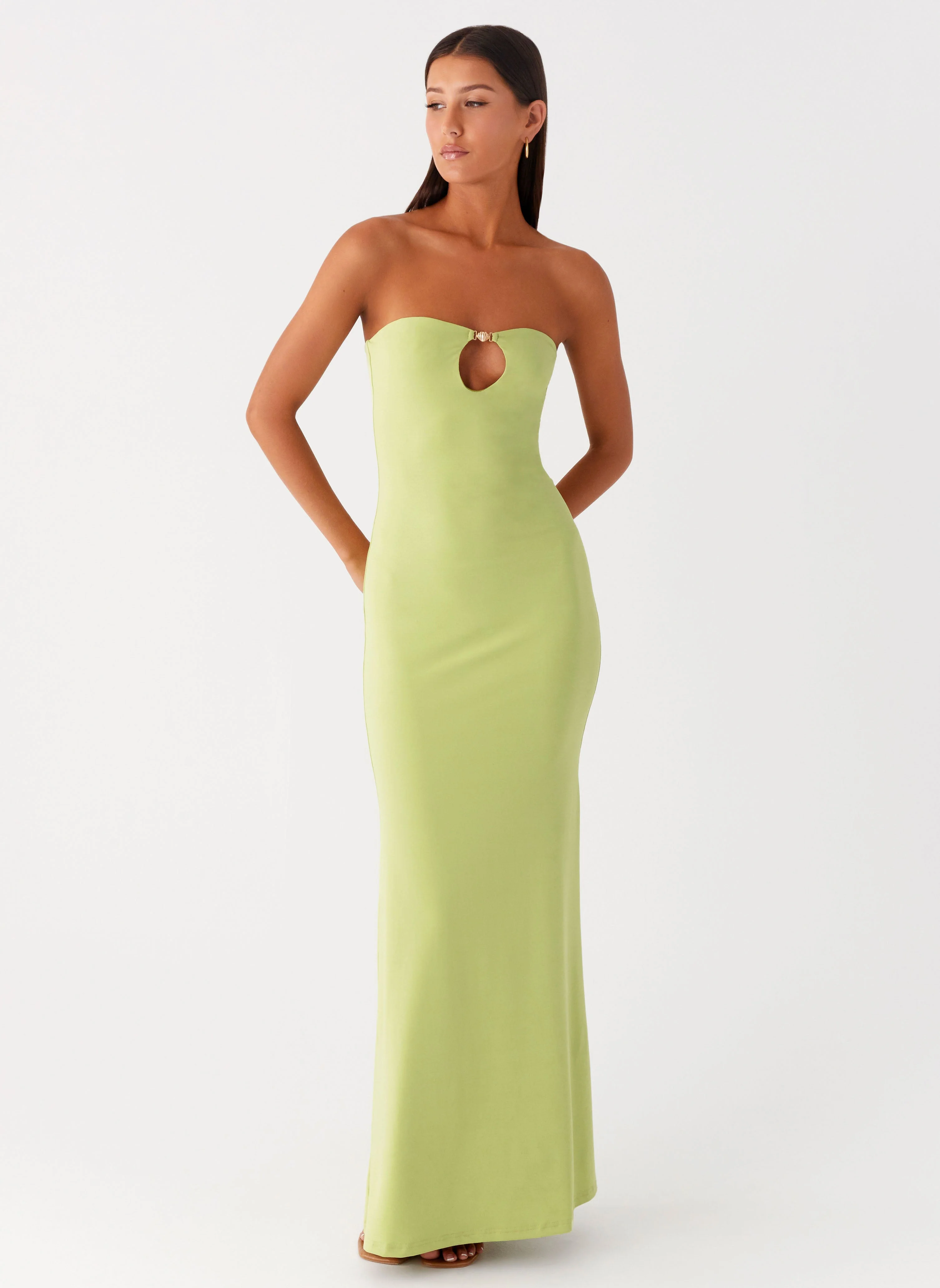 Moara Cut Out Maxi Dress - Lime Green